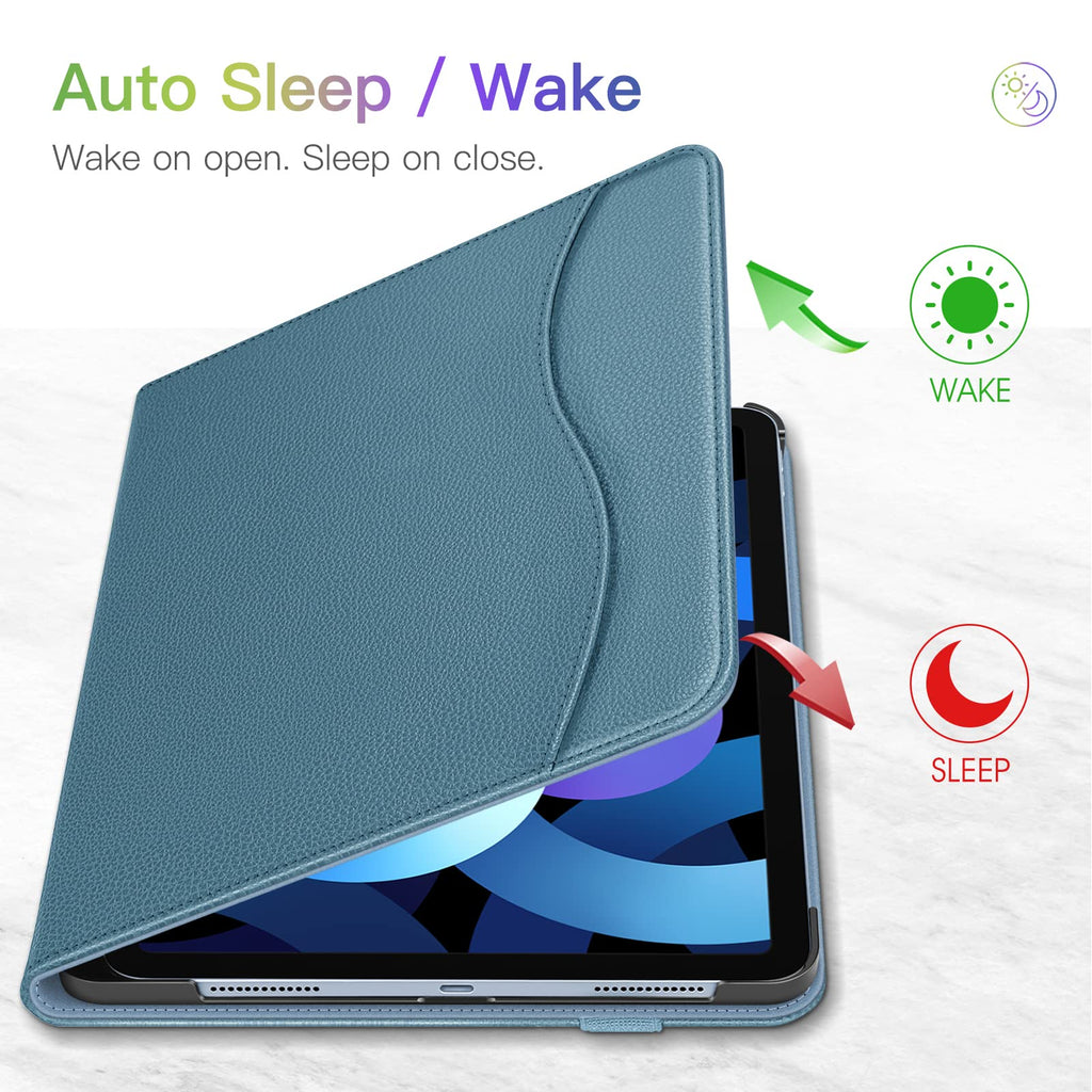 Fintie Case for iPad Air 11-inch M4/M3/M2 (2026/2025/2024), iPad Air 5th/4th Generation (2022/2020) 10.9 Inch, Multi-Angle Viewing Protective Cover with Pencil Holder & Pocket, Black