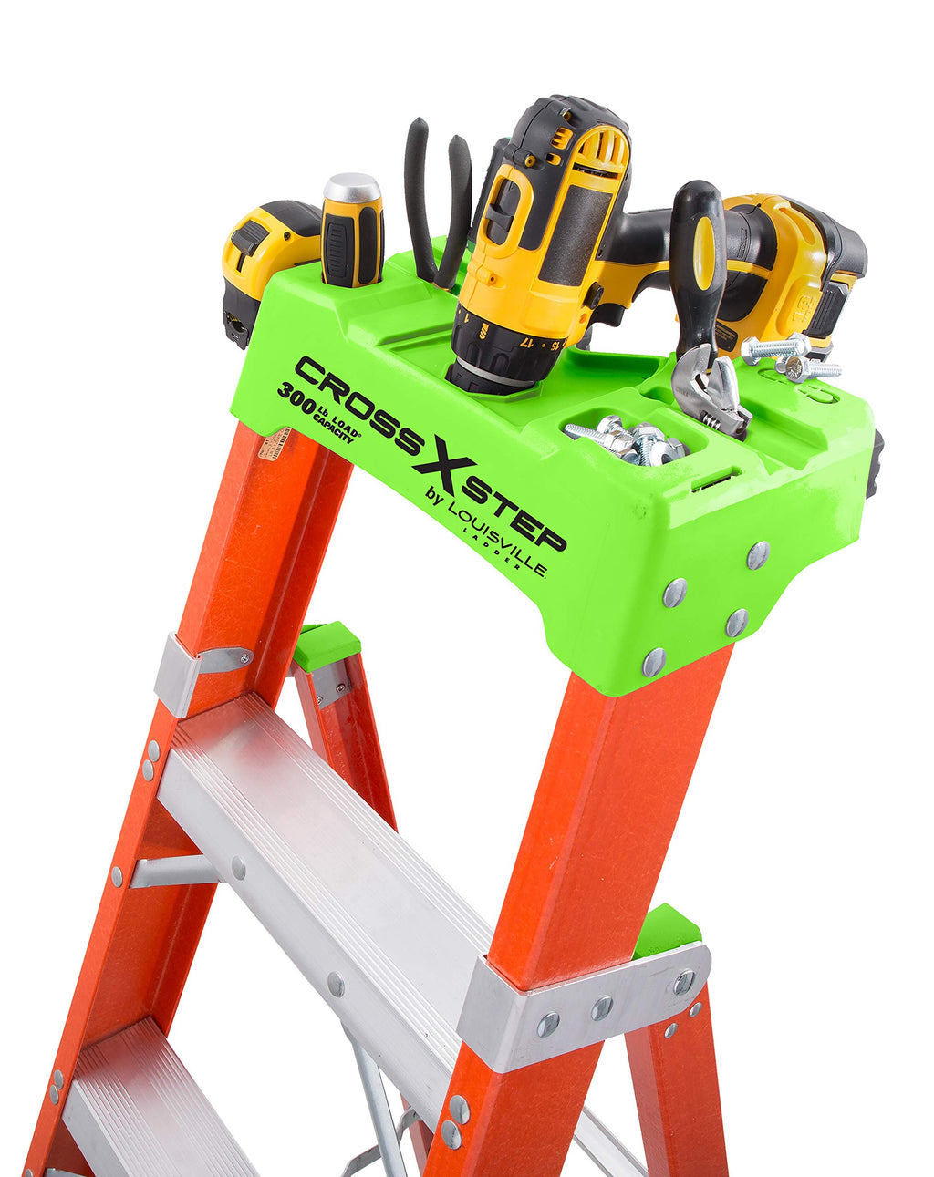 Louisville Ladder 4-foot Fiberglass Cross Step Ladder, 300-Pound Load Capacity, Type IA, FXS1504