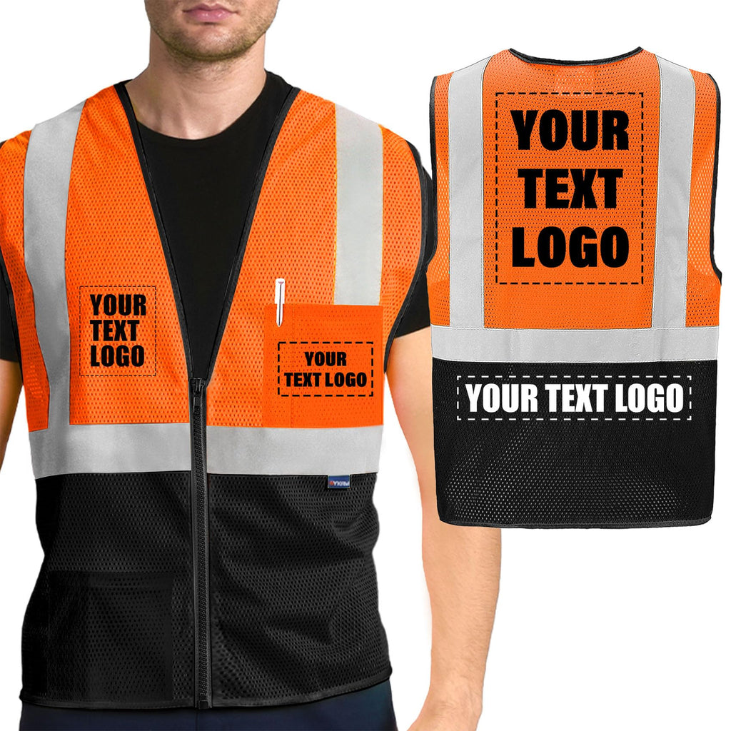 AYKRM 2 Pocket Mesh High Visibility Reflective Safety Vest for men & Women ANSI/ISEA 107 Standards
