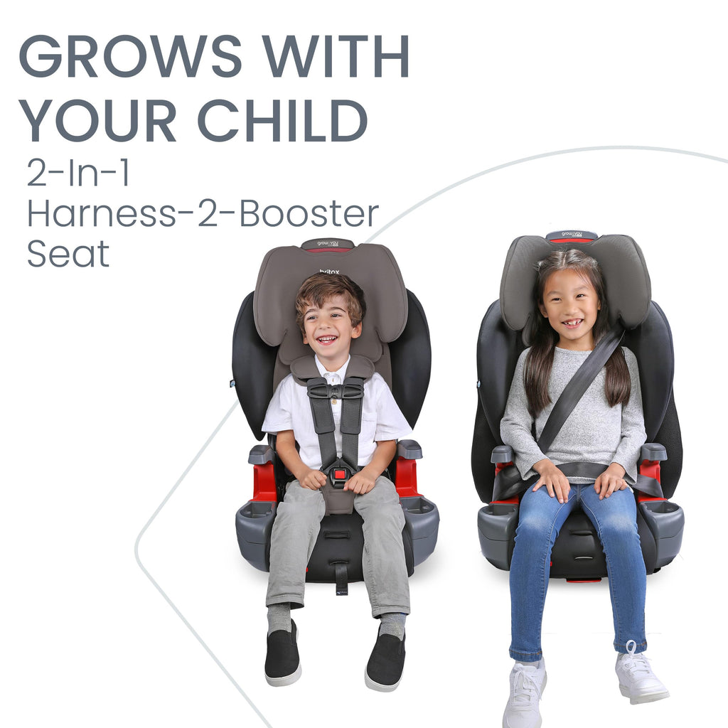Britax Grow with You ClickTight Harness-2-Booster Car Seat, 2-in-1 High Back Booster, Black Contour