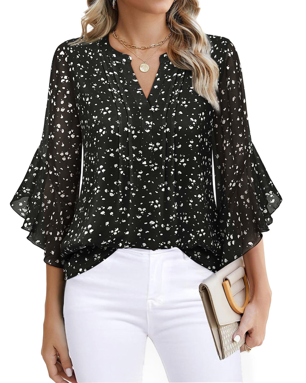 Timeson Women's 3/4 Sleeve Top | Dressy, Casual