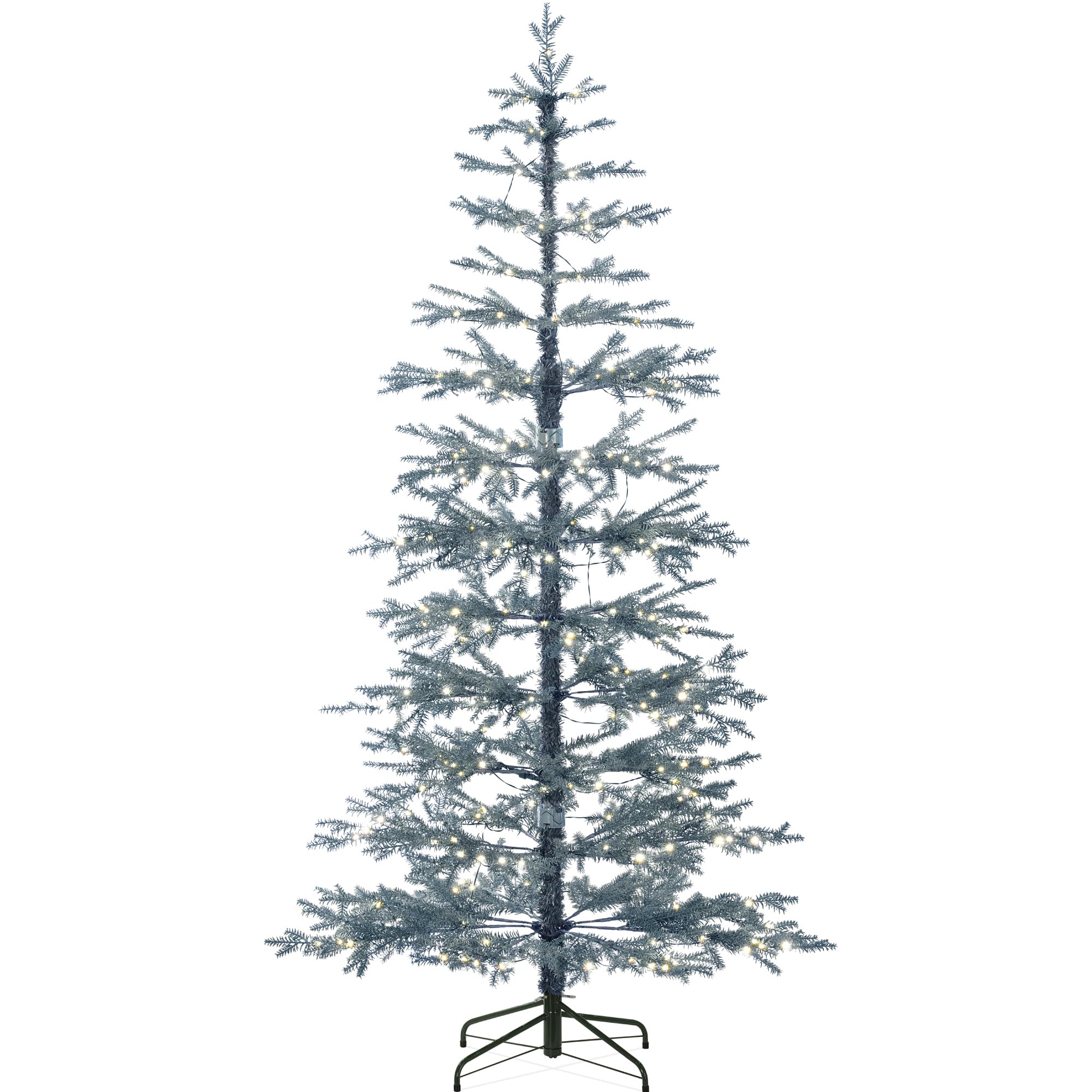 Best Choice Products Pre-Lit Sparse Christmas Tree 4.5ft Artificial Pine Holiday Décor Aspen Noble Fir w/ 2-in-1 White & Multicolor LED Lights