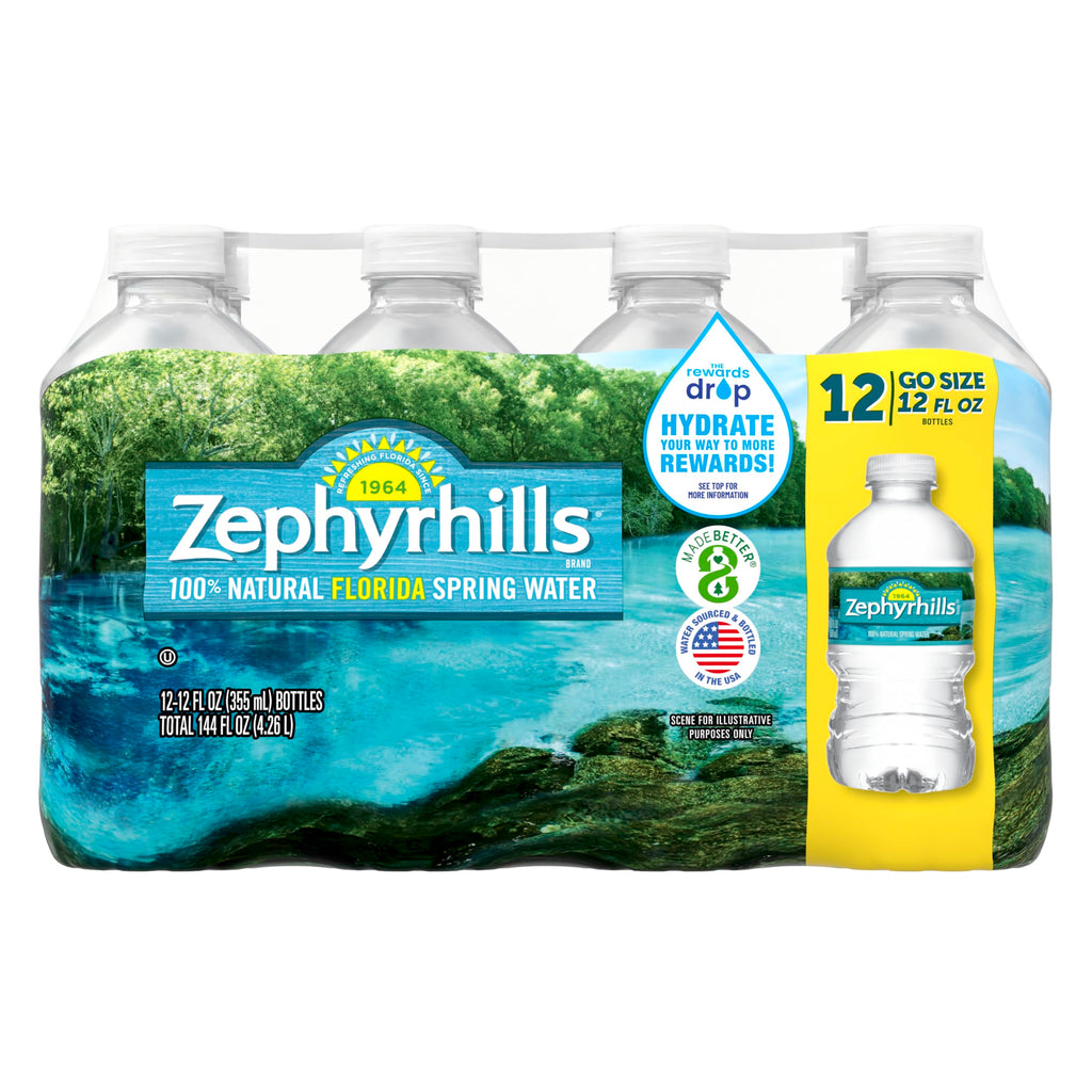 Zephyrhills Spring Water, 8 oz Mini Bottles, 48 Pack (3 Cases)