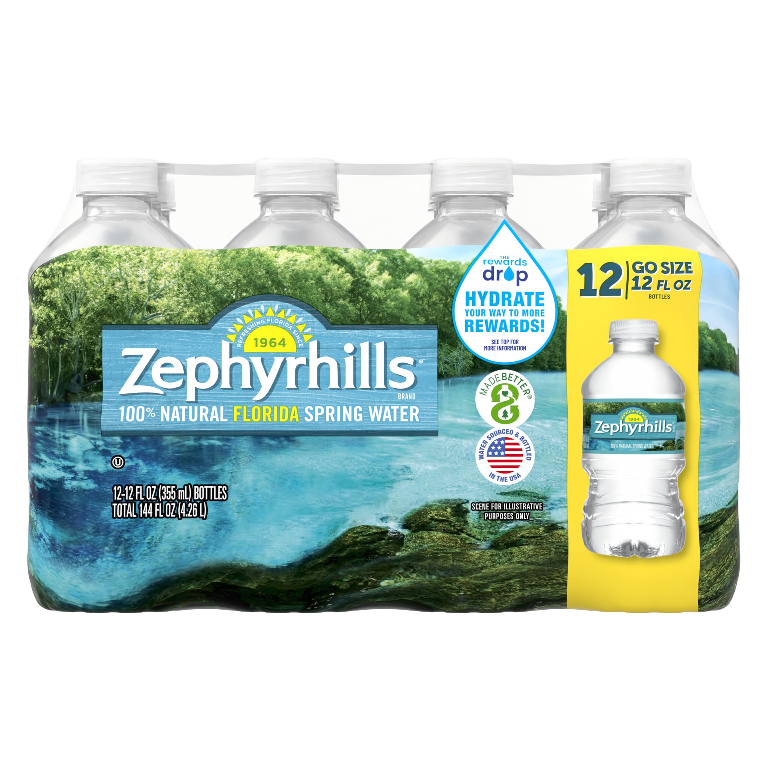 Zephyrhills Spring Water, 8 oz Mini Bottles, 48 Pack (3 Cases)