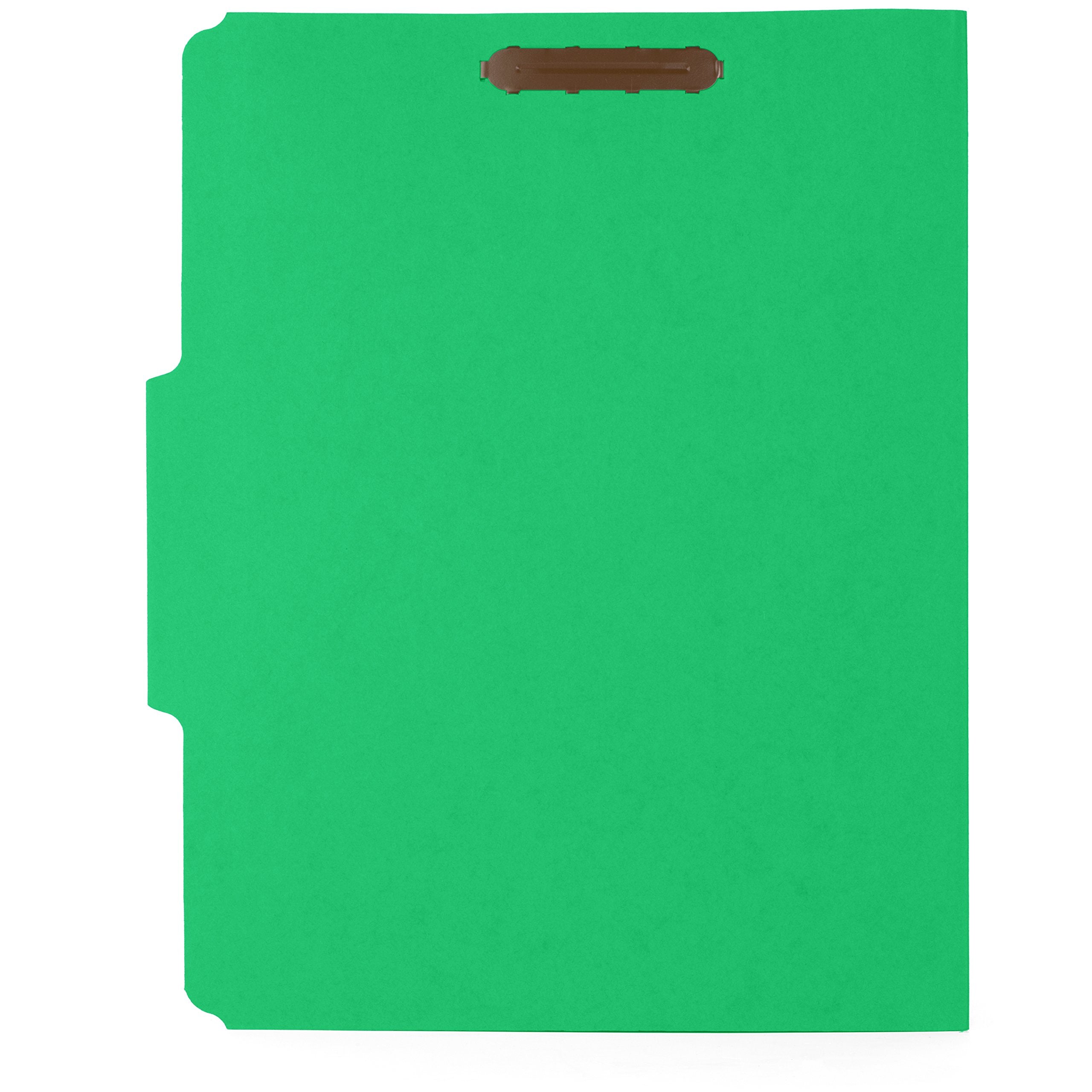 50 Fastener File Folders, File Folders with Fastener 1/3 Cut Reinforced Tab, Durable 2 Prongs for Medical Files, Law Client Files, or Office Reports, Letter Size, Assorted Colors, 50 Pack