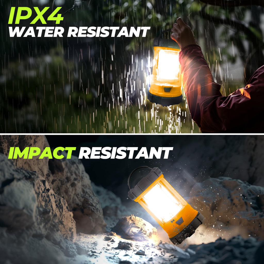 Favourlite Rechargeable Camping Lantern, 3000LM 360° LED Light for Power Outages, 4400mAh with USB-C Emergency Phone Charging, 5 Modes, Water-Resistant Tent Light with Hanging Hooks