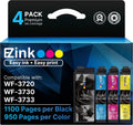 E-Z Ink Remanufactured Ink Cartridge Replacement for 702XL Combo Pack for Epson Printer Workforce Pro WF-3720 WF-3730 WF-3733 (1 Large Black, 1 Cyan, 1 Magenta, 1 Yellow, 4 Pack)