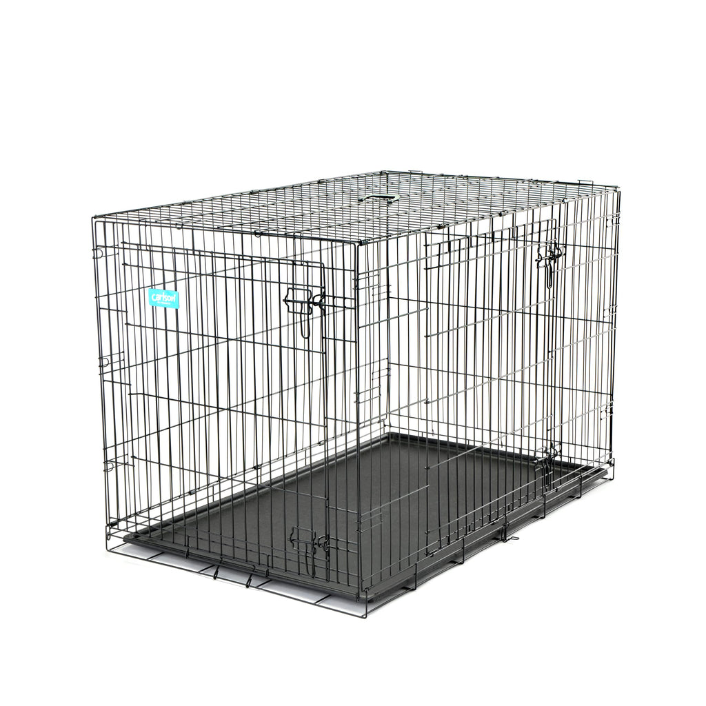 Carlson Secure and Compact Double Door Metal Dog Crate, Medium with Divider Panel