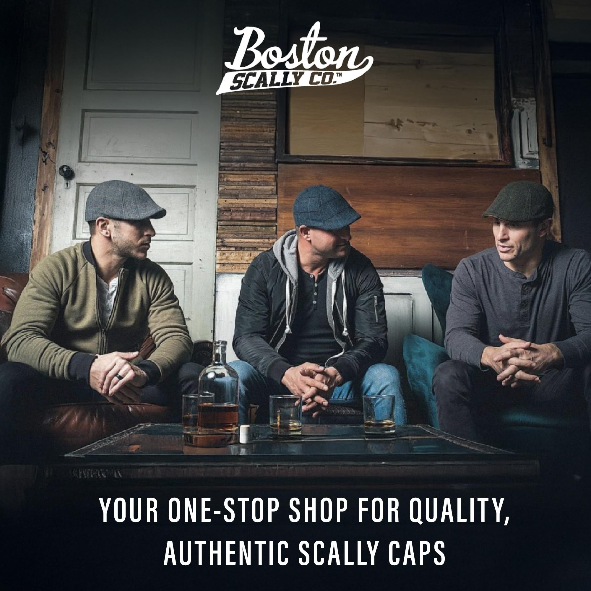 The Original Boston Scally Cap - The Scrapper Newsboy Flat Cap - 6 Panel Cotton Fitted Hat for Men
