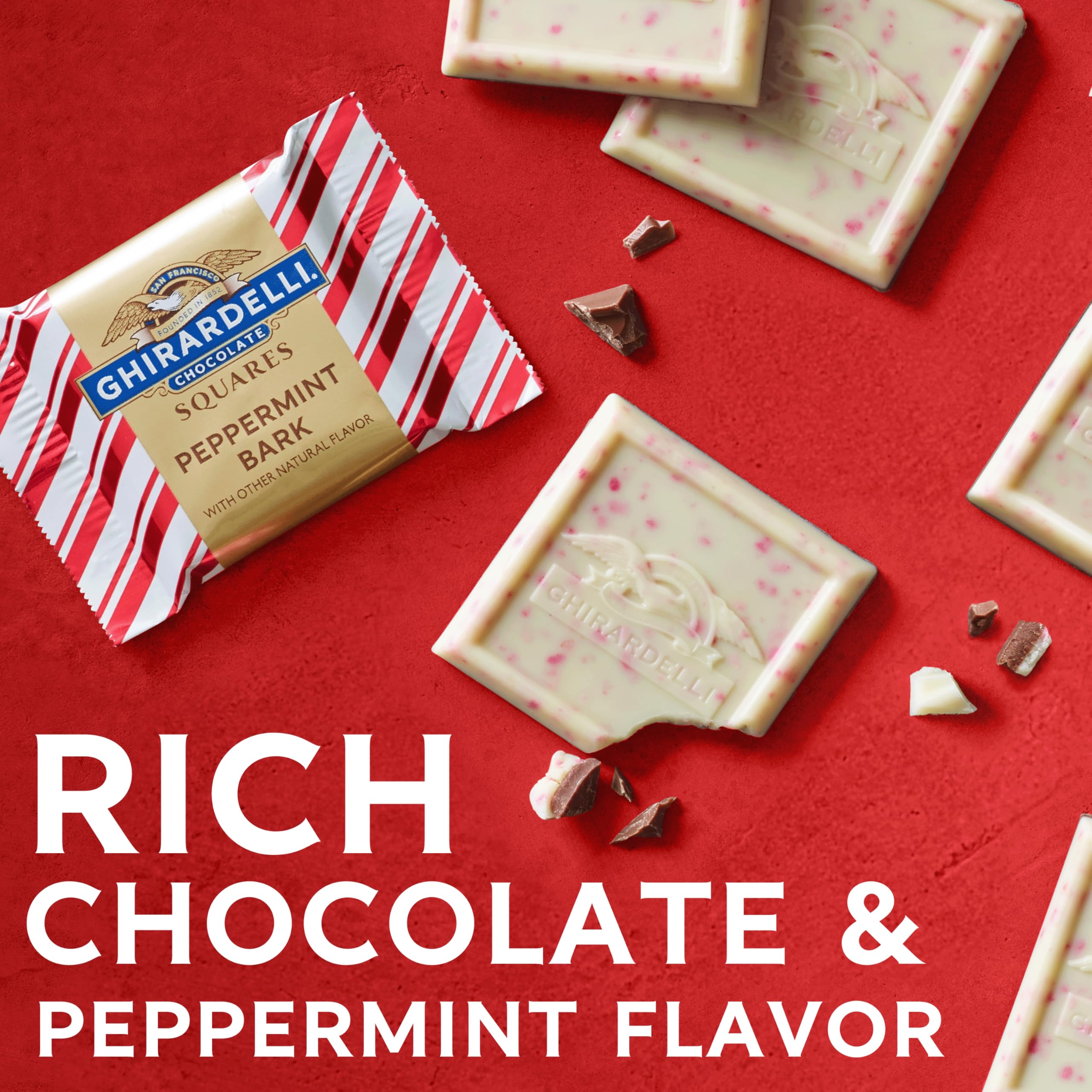 Ghirardelli Peppermint Bark Collection, Holiday Chocolate Assortment, Dark and White Chocolate with Peppermint, 10.4 oz