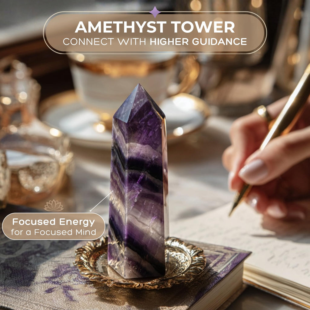 Anima Premium 7 Chakra Healing Crystals Set for Energy Alignment - Large Raw Amethyst, Rose Quartz, Citrine, Lapis Lazuli, Clear Quartz, Tigers Eye & Red Jasper - Wooden Gift Box & Guidebook Included