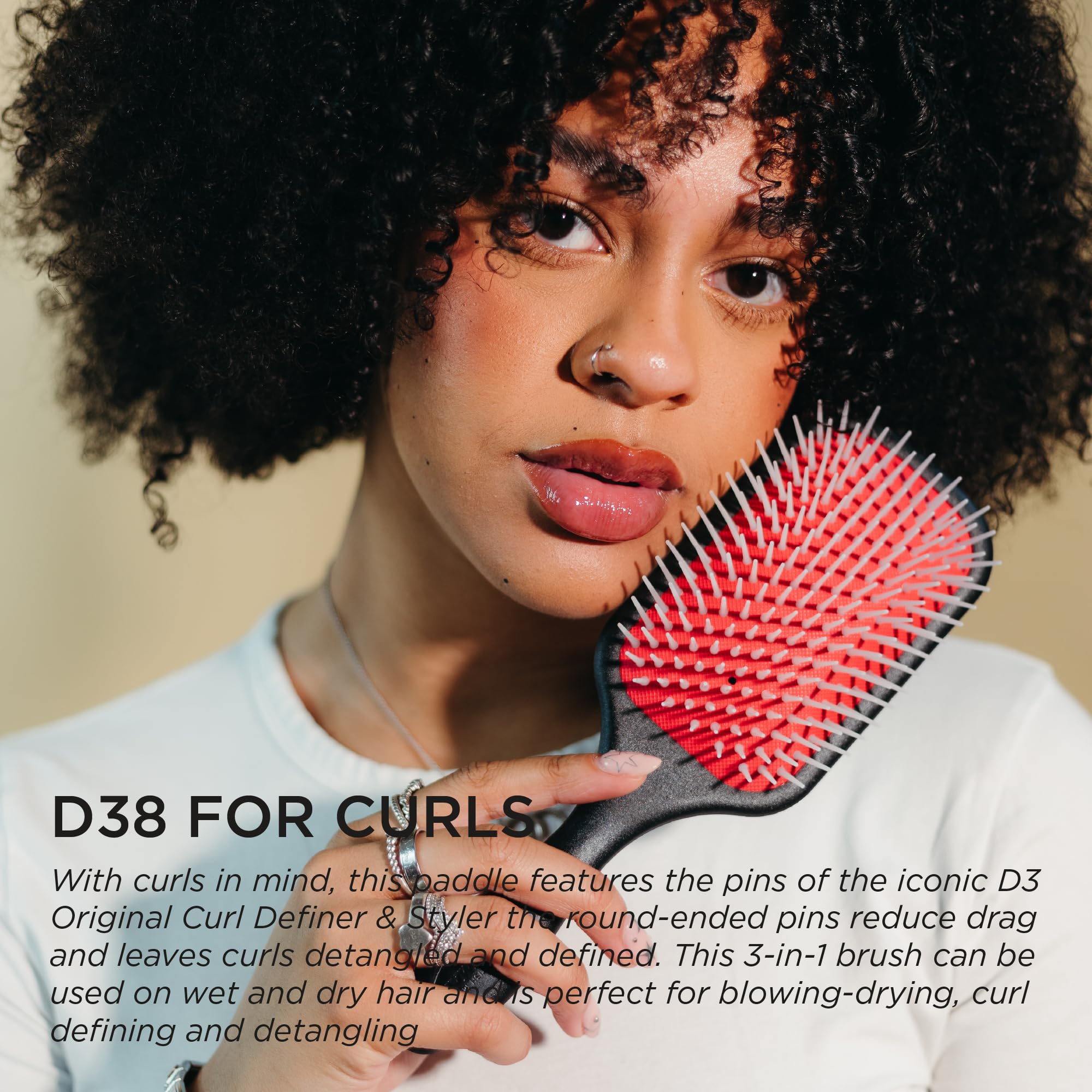Denman Power Paddle Hair Brush for Quick and Convenient Detangling, Blow Drying and Styling - Combination of D3 Styling Pens & Paddle Brush - For Men and Women P038