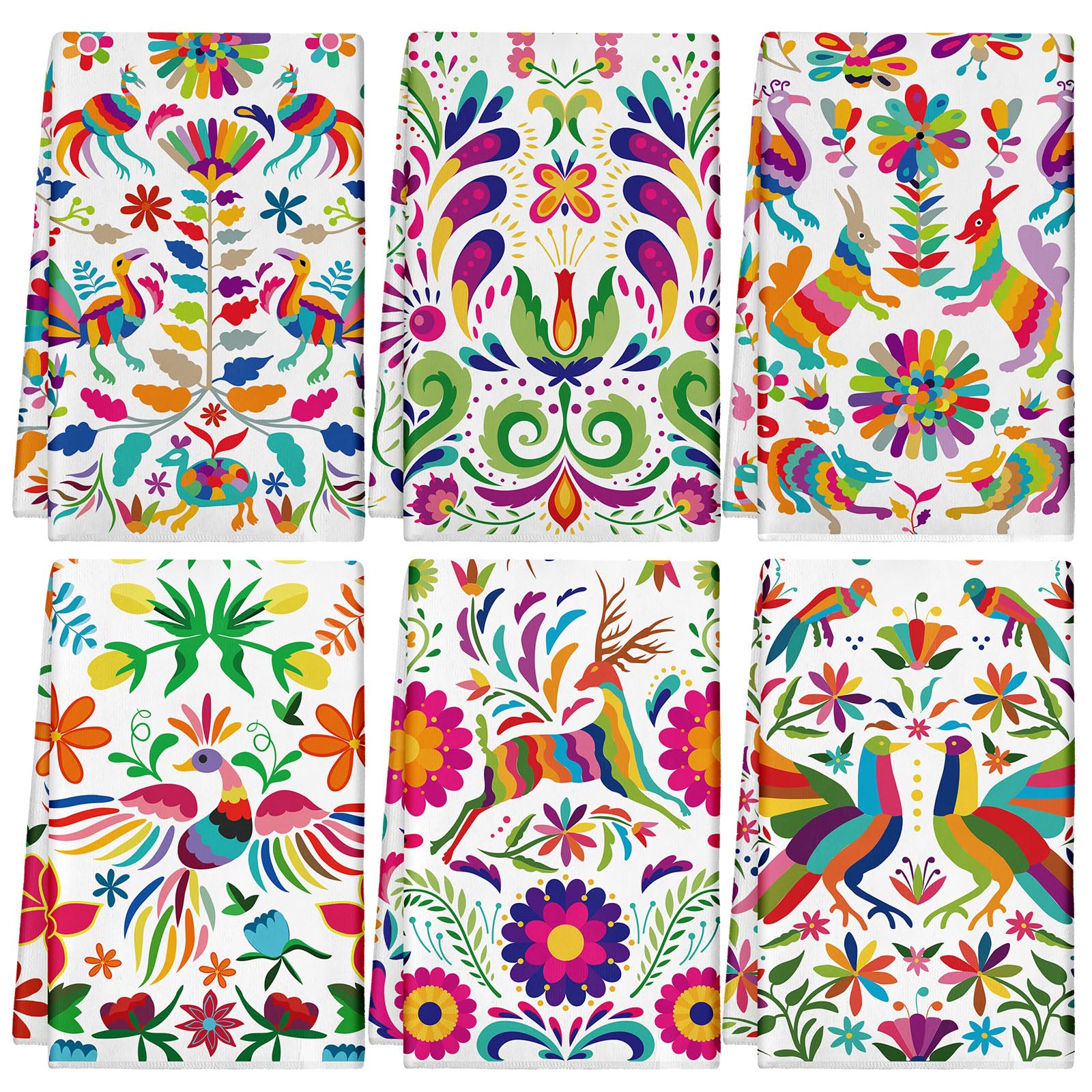 Breling Set of 6 Summer Beach Kitchen Towels Coastal Dish Towel Bathroom Decorative Sea Palm Trees Cloths for Kitchen Bathroom Home Cooking Housewarming Gifts, 14 x 21 Inch