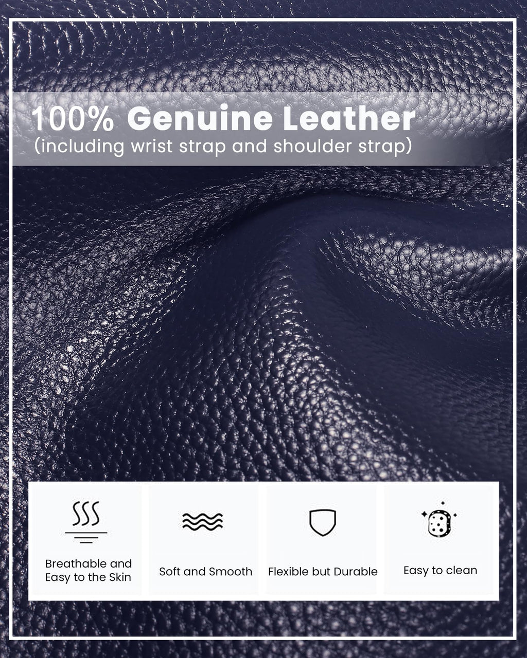 befen Genuine Leather Wristlet Clutch Wallet Purses Small Crossbody Bags for Women with RFID Blocking Card Slots