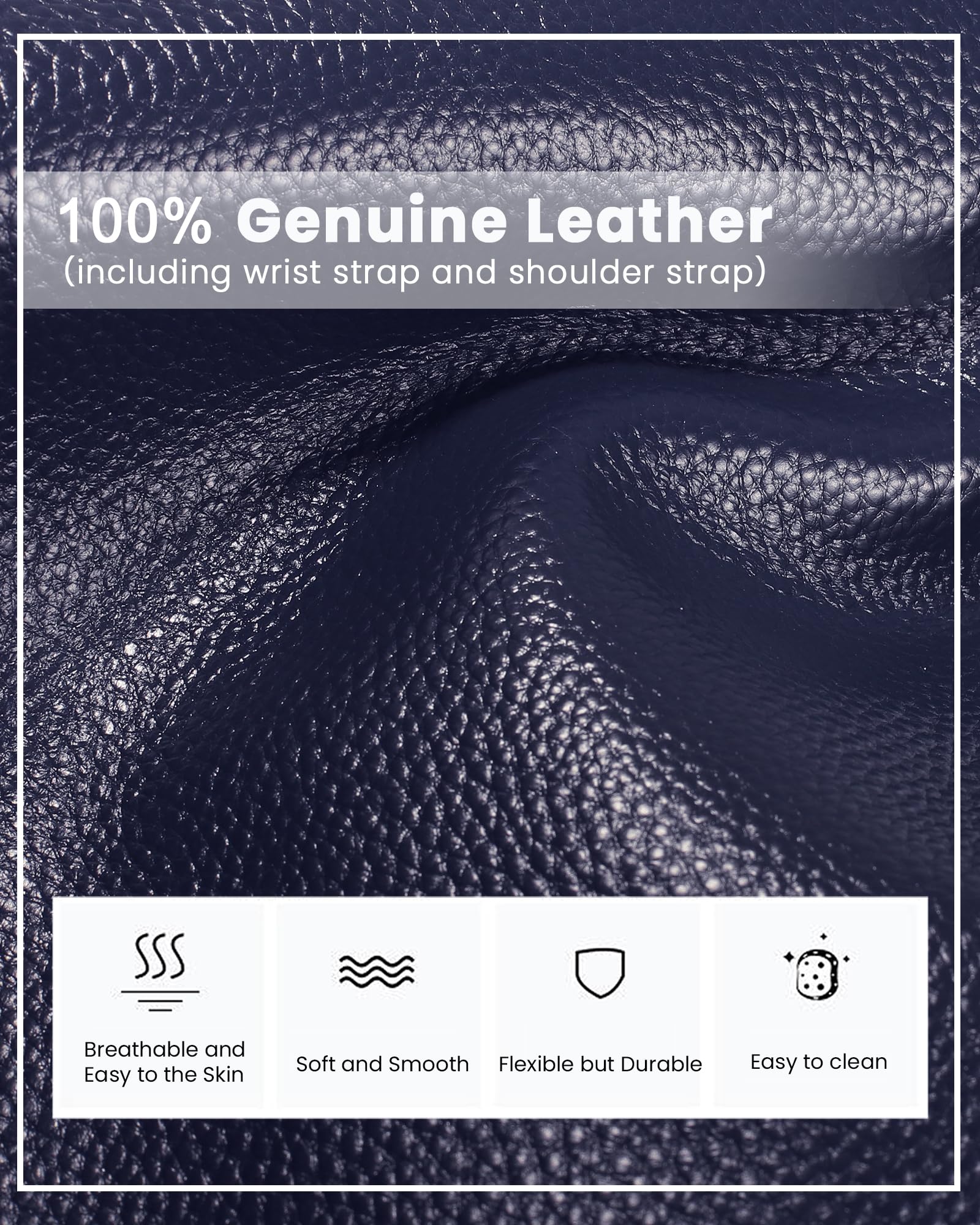 befen Genuine Leather Wristlet Clutch Wallet Purses Small Crossbody Bags for Women with RFID Blocking Card Slots
