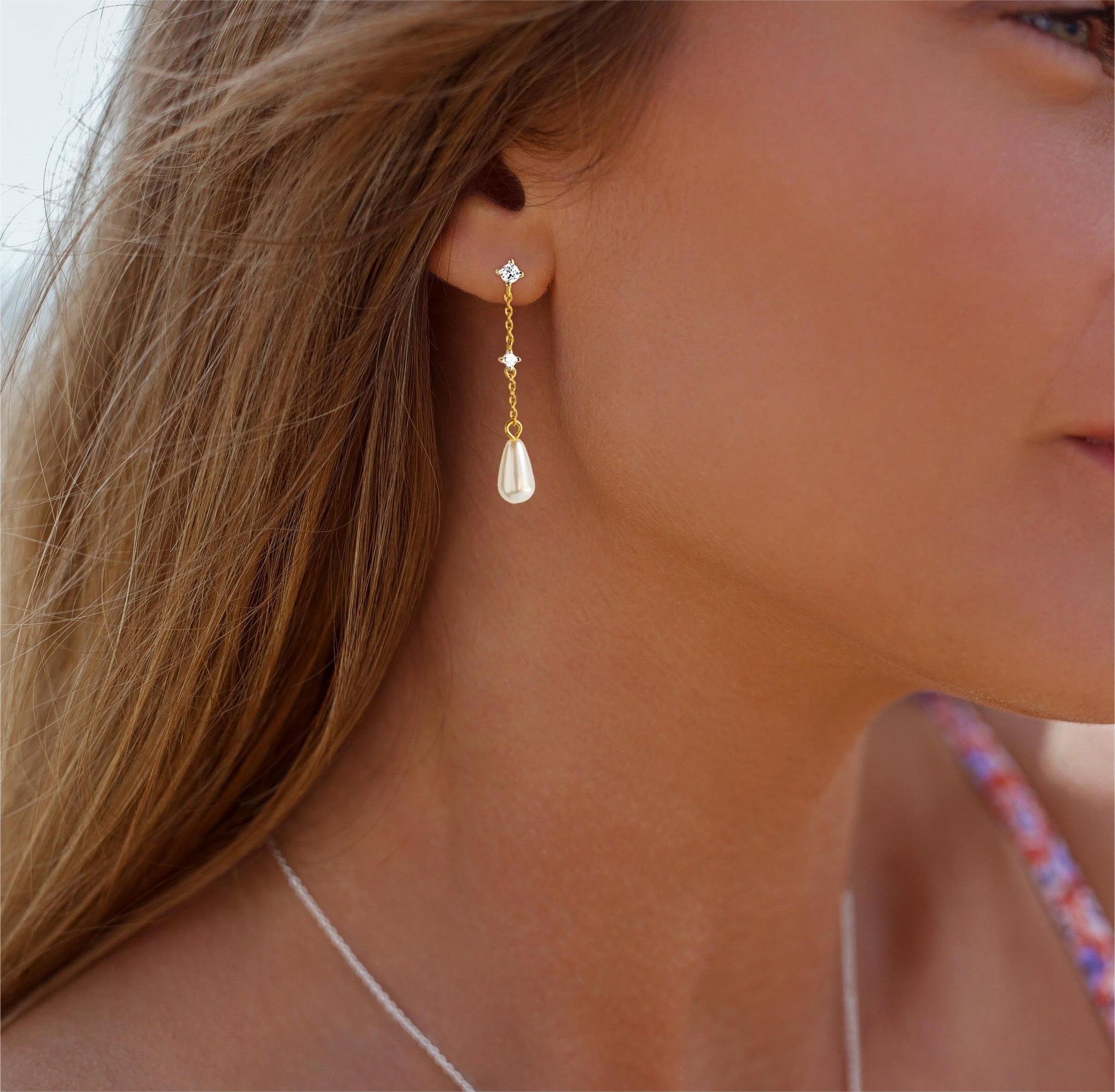 Gold Earrings for Women Trendy, Simple Dainty 14K Gold Plated Paperclip Square Chain Link Dangle Hoops Earrings Pin Stud Huggie Earrings Lightweight Hypoallergenic Minimalist Aesthetic Gold Jewelry for Christmas Gifts