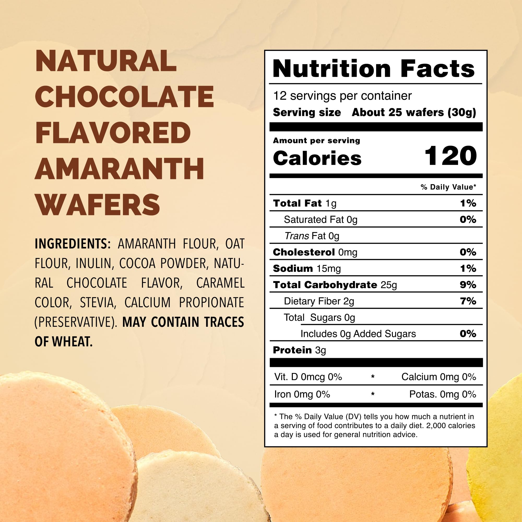 Kalan MNA Amaranth Flour Wafer Thins, Vegan and Sugar-free, Pack of 3