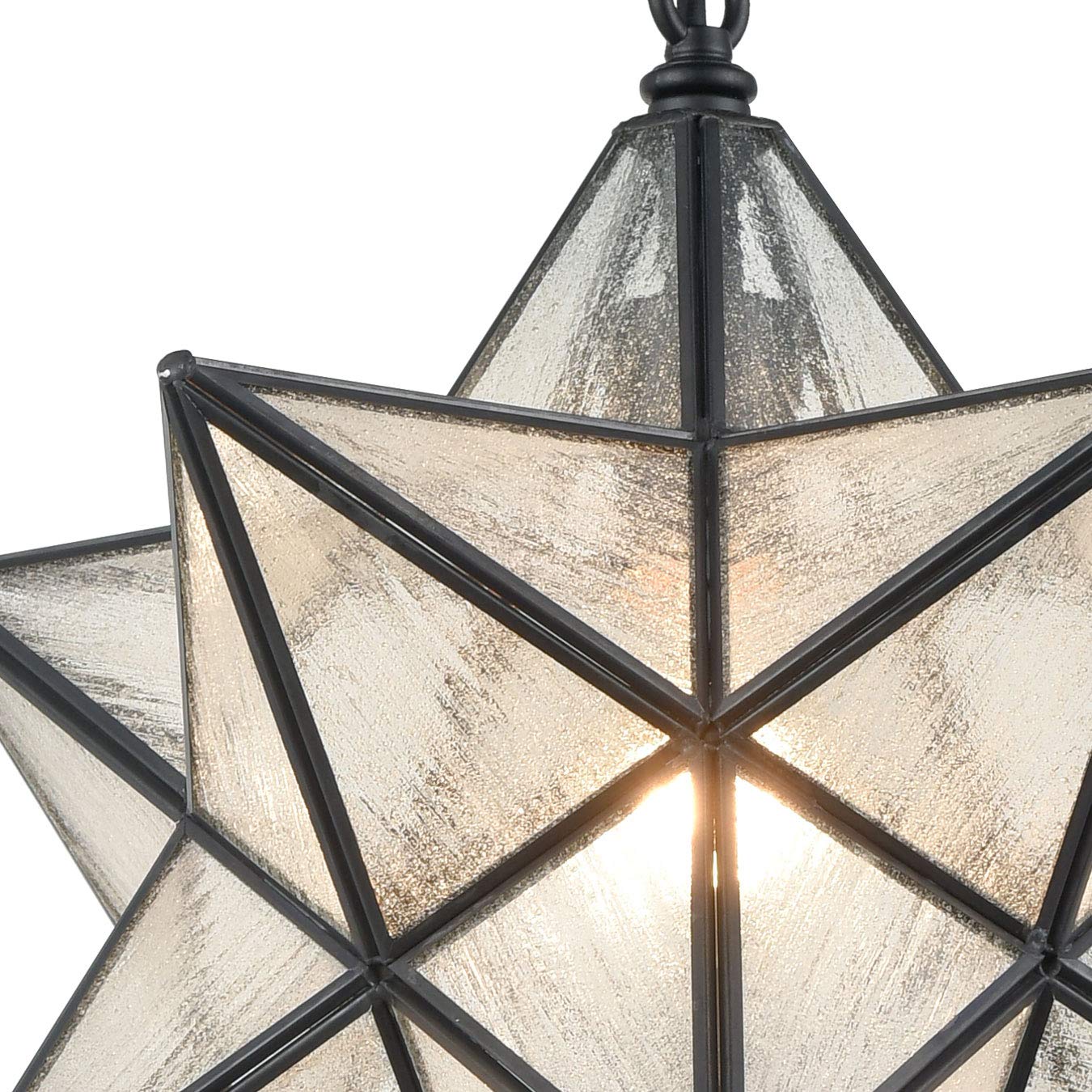 14'' Moravian Star Pendant Light Seeded Glass Star Lights with Adjustable Hanging Chain Light for Kitchen Bedroom Dining-Dimmable
