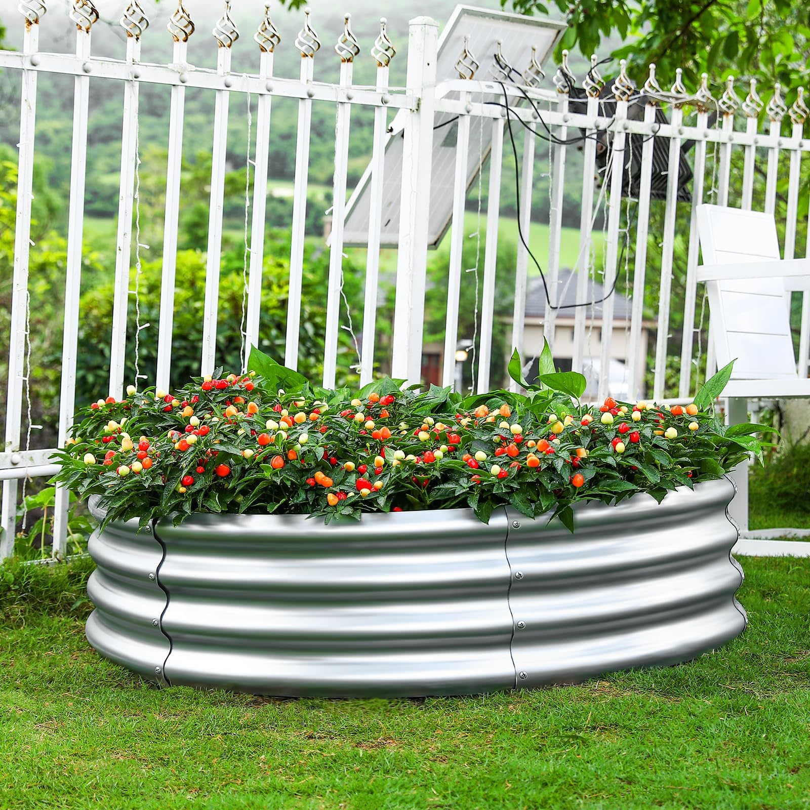 Land Guard Galvanized Raised Garden Bed Kit, Galvanized Planter Raised Garden Boxes Outdoor, Round Large Metal Raised Garden Beds for Vegetables ……