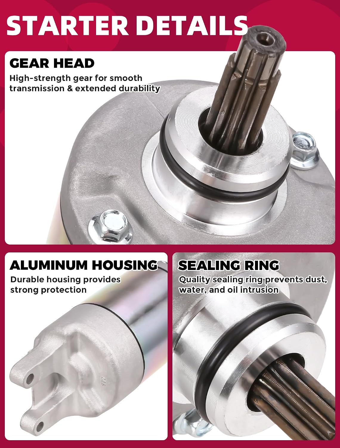 Starter Motor for Honda FourTrax 300 TRX300 TRX300FW ATV 1988-2000 TRX250 1987 ATC250 SX ATC 250 ES Big Red 246cc 31200-HC4-023 31200-HC4-033 SM13213 128000-4400 OLIFANT