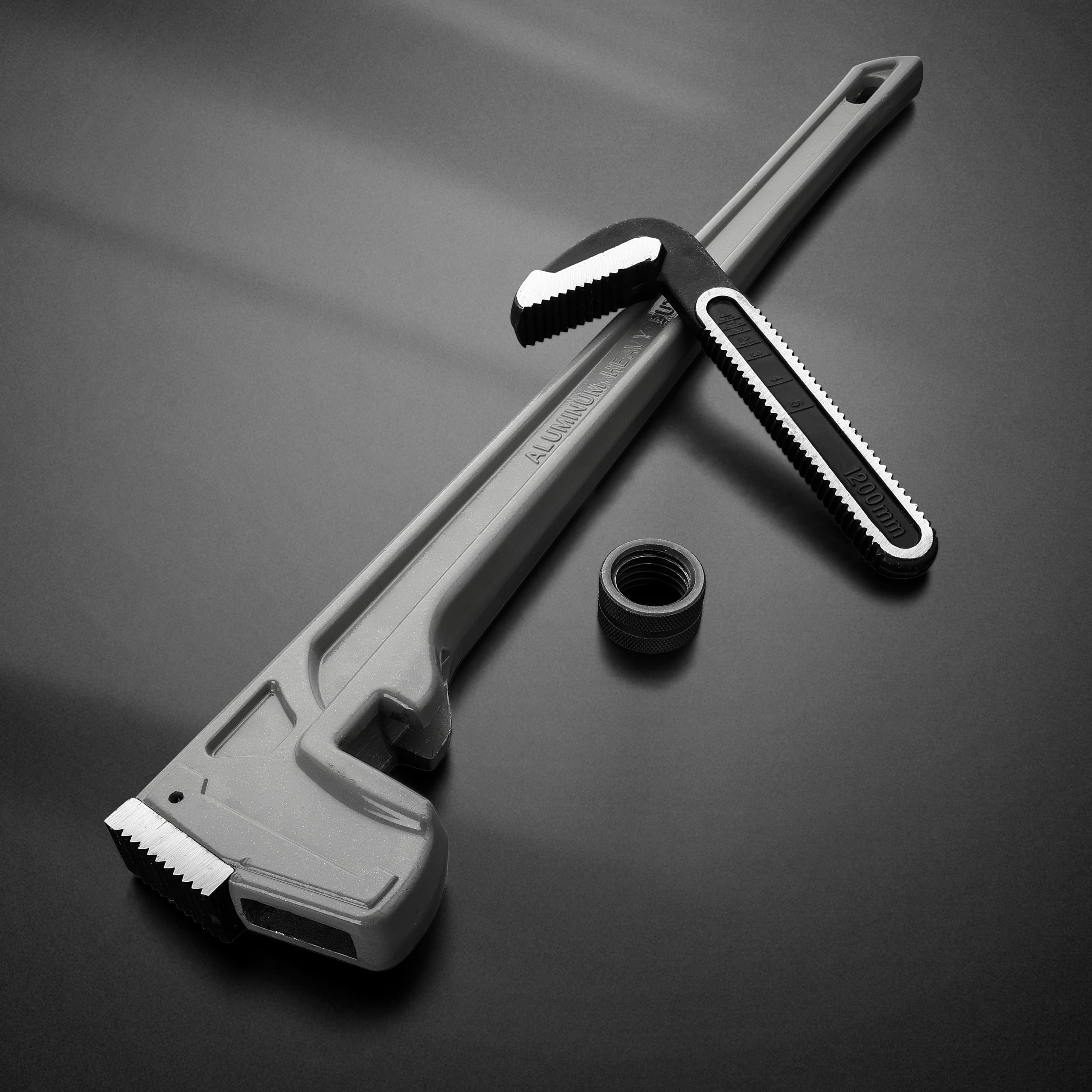 DURATECH 8-inch Heavy Duty Aluminum Straight Pipe Wrench, Adjustable Plumbing Wrench, Drop Forged, Exceed GGG standard