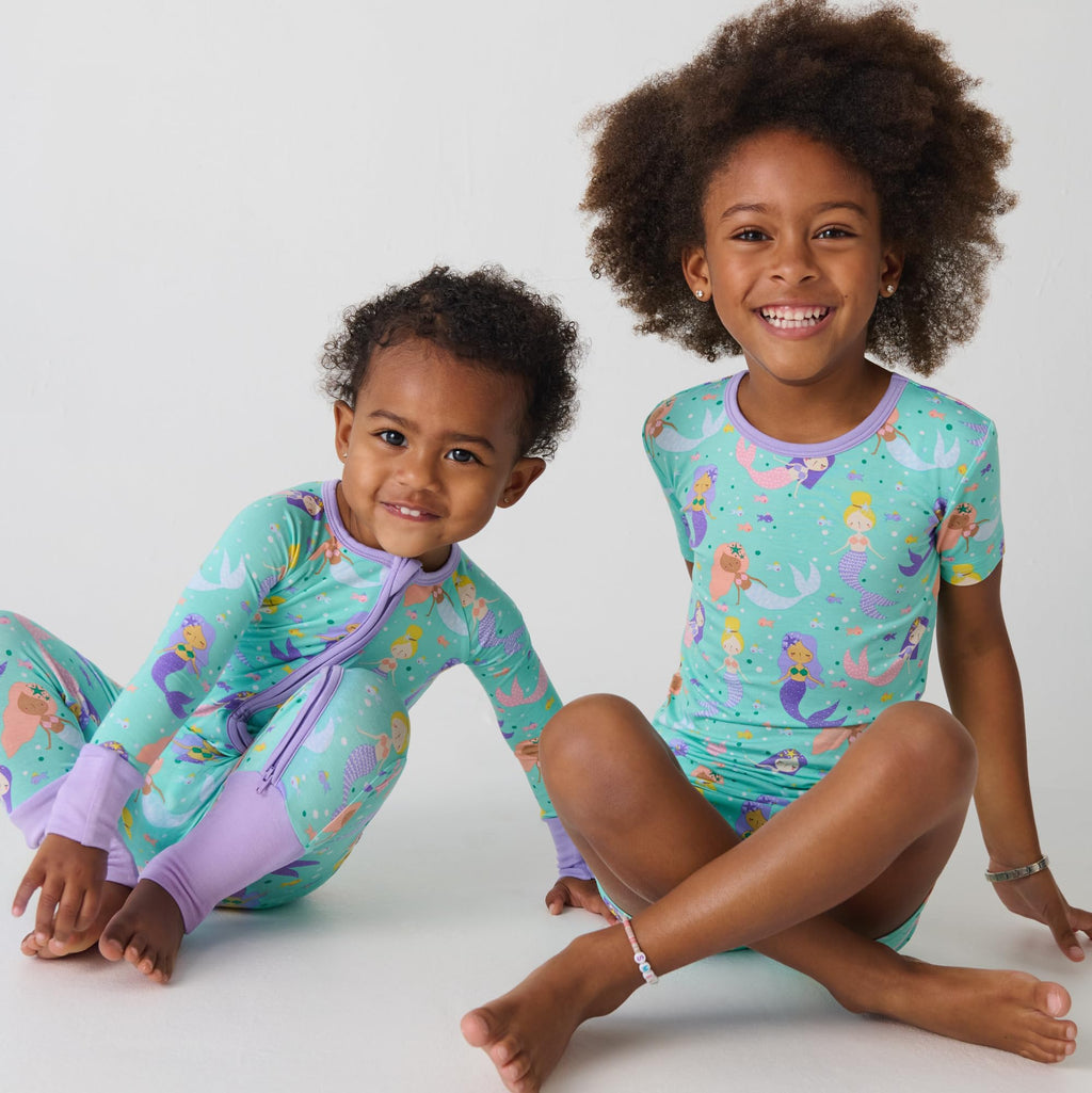 Little Sleepies Pajama Set w/Short Sleeve Shirt & Shorts, Viscose from Bamboo Toddler Pajamas, Girl & Boys Pajamas for Kids