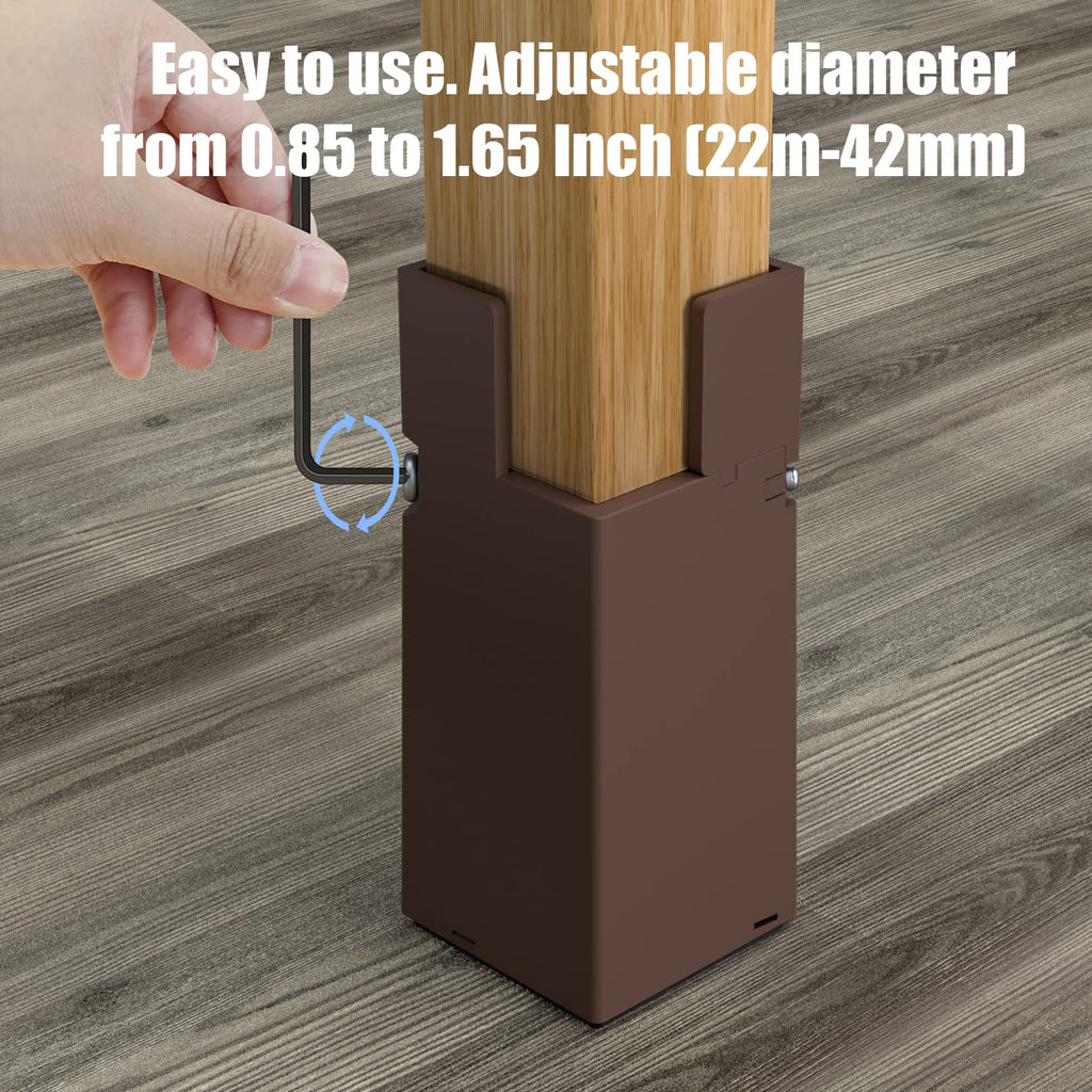 Adjustable Furniture Risers,4Pack Adjustable Bed Risers with Screw Clamp - Heavy Duty Sofa Tables Furniture Risers Fit for Square/Round Furniture Leg Diameter 0.8''-1.6'' (2Inch Black)