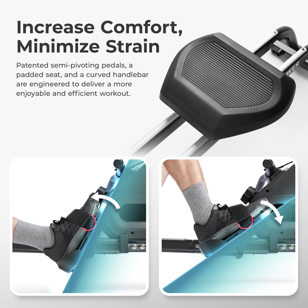 Sunny Health & Fitness Magnetic Rowing Machine for Home Exercise, Quiet & Smooth Rower with Compact Storage and Optional Free SunnyFit App Connectivity