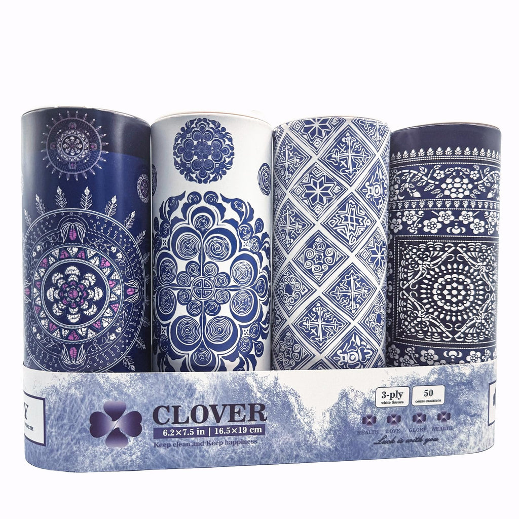 Car Round Canned Tissue Box Cup Holder Facial Tissues,Cylinder Tube Face Towel,4 Canister 3-Ply Car Napkins for Travel Tissue Bulk Fit Home,Office,School by CLOVER