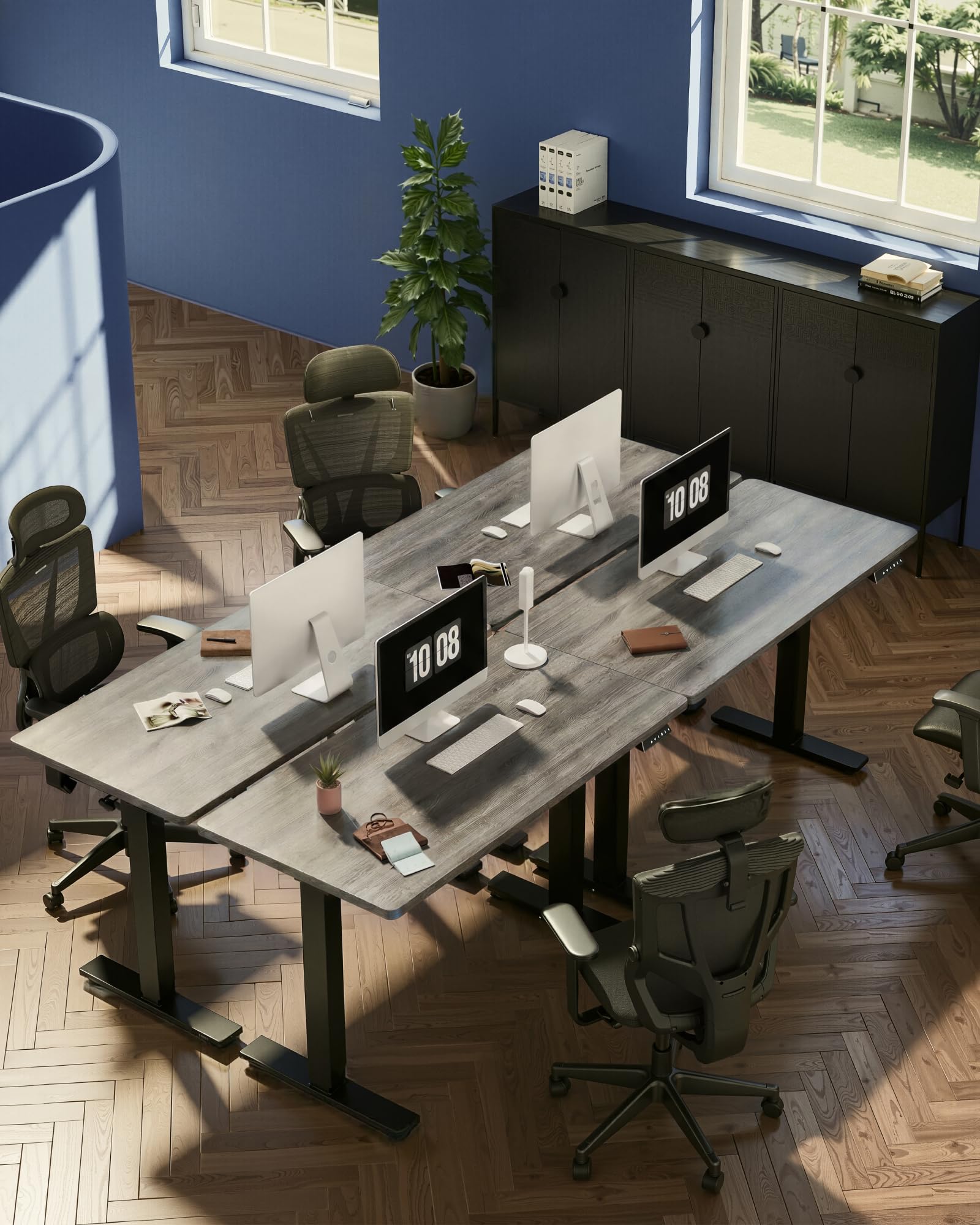 FLEXISPOT EN1 One-Piece Standing Desk, Electric Adjustable with 4 Memory Presets, 176 LBS Capacity, Stable & Quiet, Seamless Desktop for Home Office & Dual Monitors, 40"x24" Black