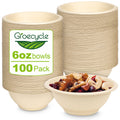 4 oz Small Paper Bowls, 100 Pack Compostable Bagasse Fiber Bowls, Microwavable for Condiments, Sauce, Ice Cream