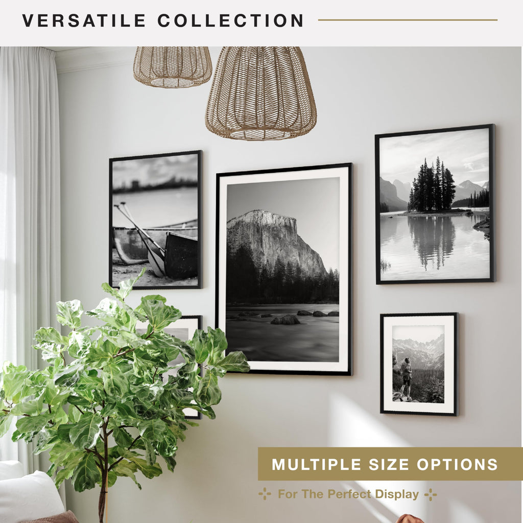 MCS Everline Collection 14x20 Matted Poster Frame with 11x17 Picture Display, Black Vertical & Horizontal Wall Hanging Large Frame for Photos, Posters & Art Prints (1-Pack)
