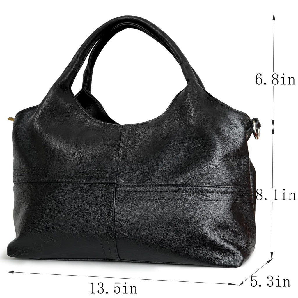 KOGTLA Medium Vegan Leather Purses for Women with Detachable Satchel Strap, Ladies Handbags, Tote Hobo Bags with Two-Handle