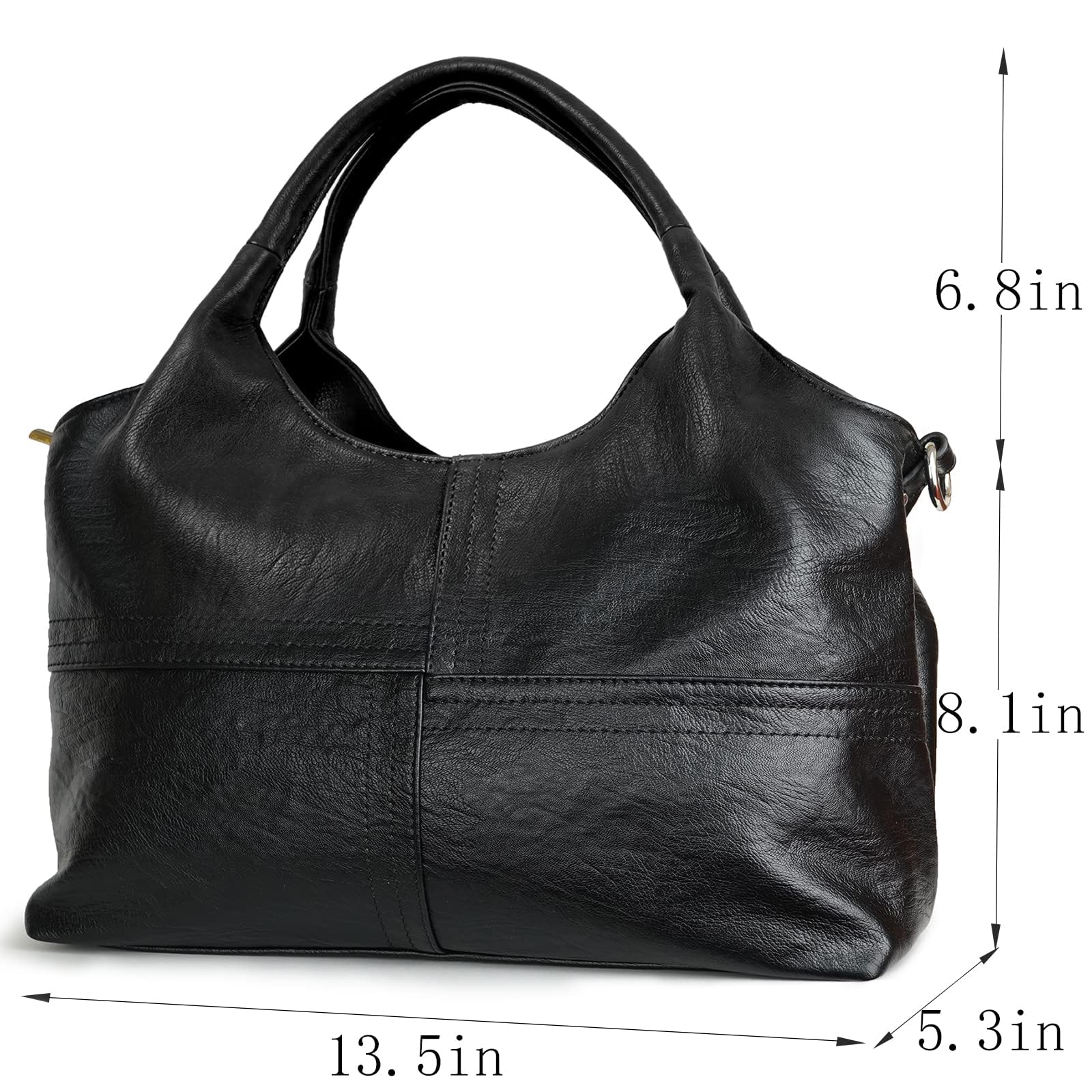 KOGTLA Medium Vegan Leather Purses for Women with Detachable Satchel Strap, Ladies Handbags, Tote Hobo Bags with Two-Handle