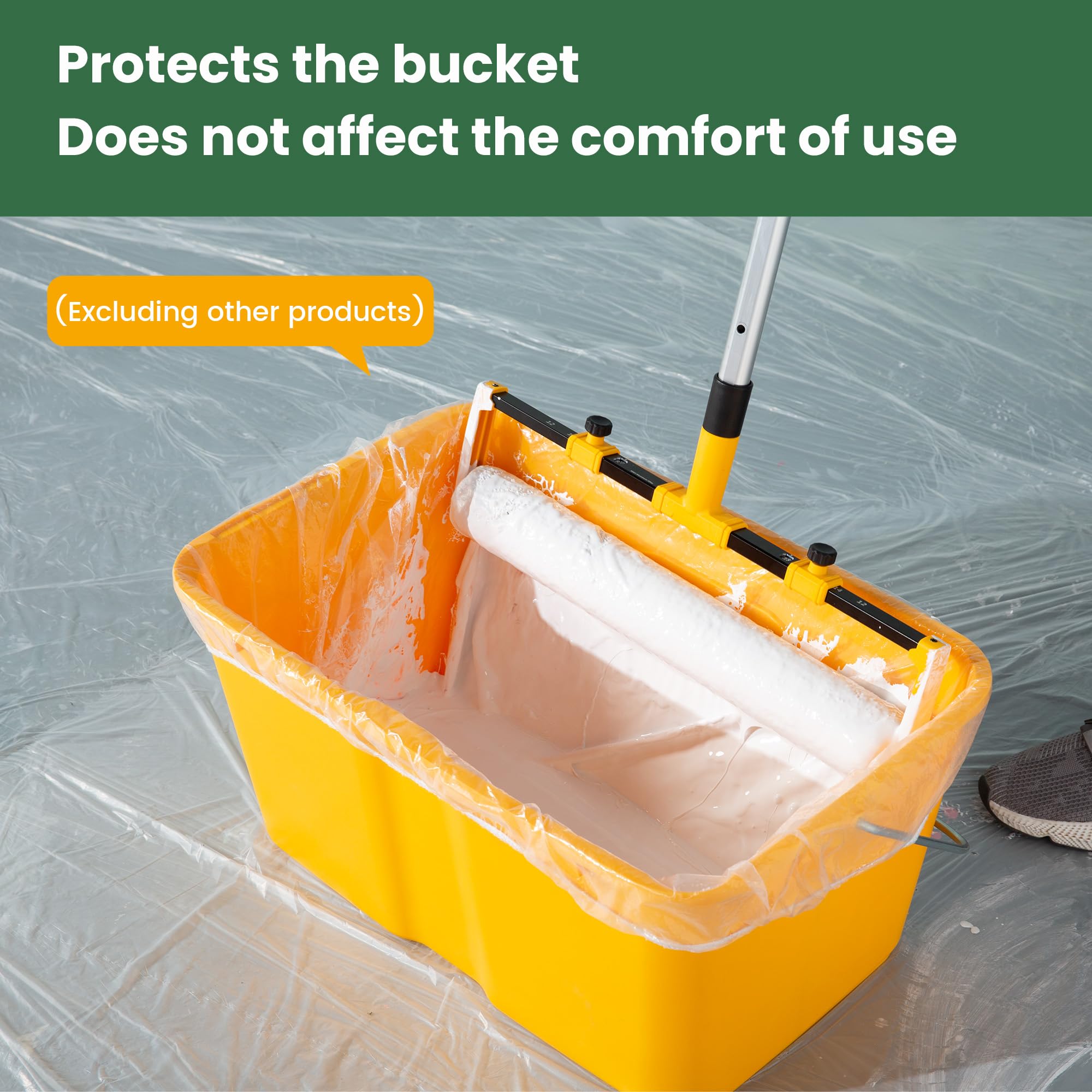 VOOMEY 18 Inch Paint Tray Liner, Plastic Paint Bucket Inner Liner Bags for Paint Roller Kit, 5pcs,Disposable for Quick Cleanup
