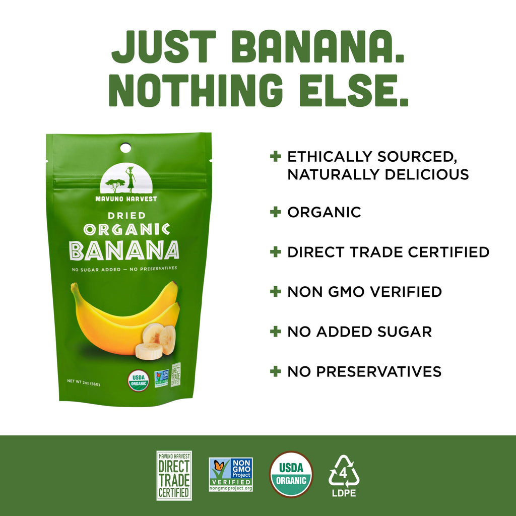 Mavuno Harvest Organic Dried Fruit Variety Pack | Dried Mango, Papaya, Pineapple, Banana, Jackfruit, & Tropical Mix | Healthy, Vegan, No Sugar Added, Non GMO Snacks for Kids & Adults | 2 Ounce, 6 Pack