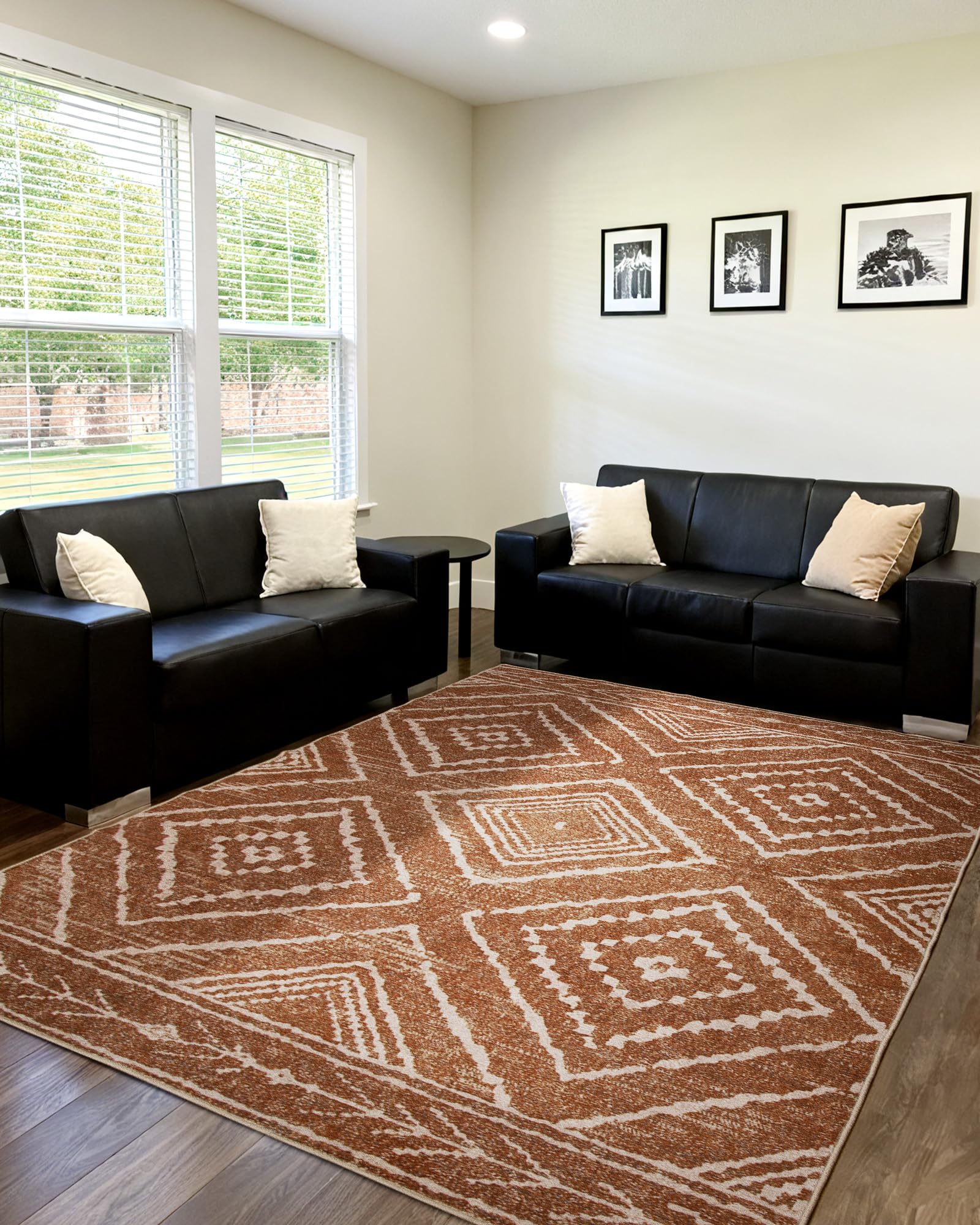 BESTSWEETIE Area Rug 2x3 Rug Machine Washable Non-Slip Low Pile Print Pattern Western Rug for Living Room Bedroom Entryway Tribal Series-Abstract/Cowhide