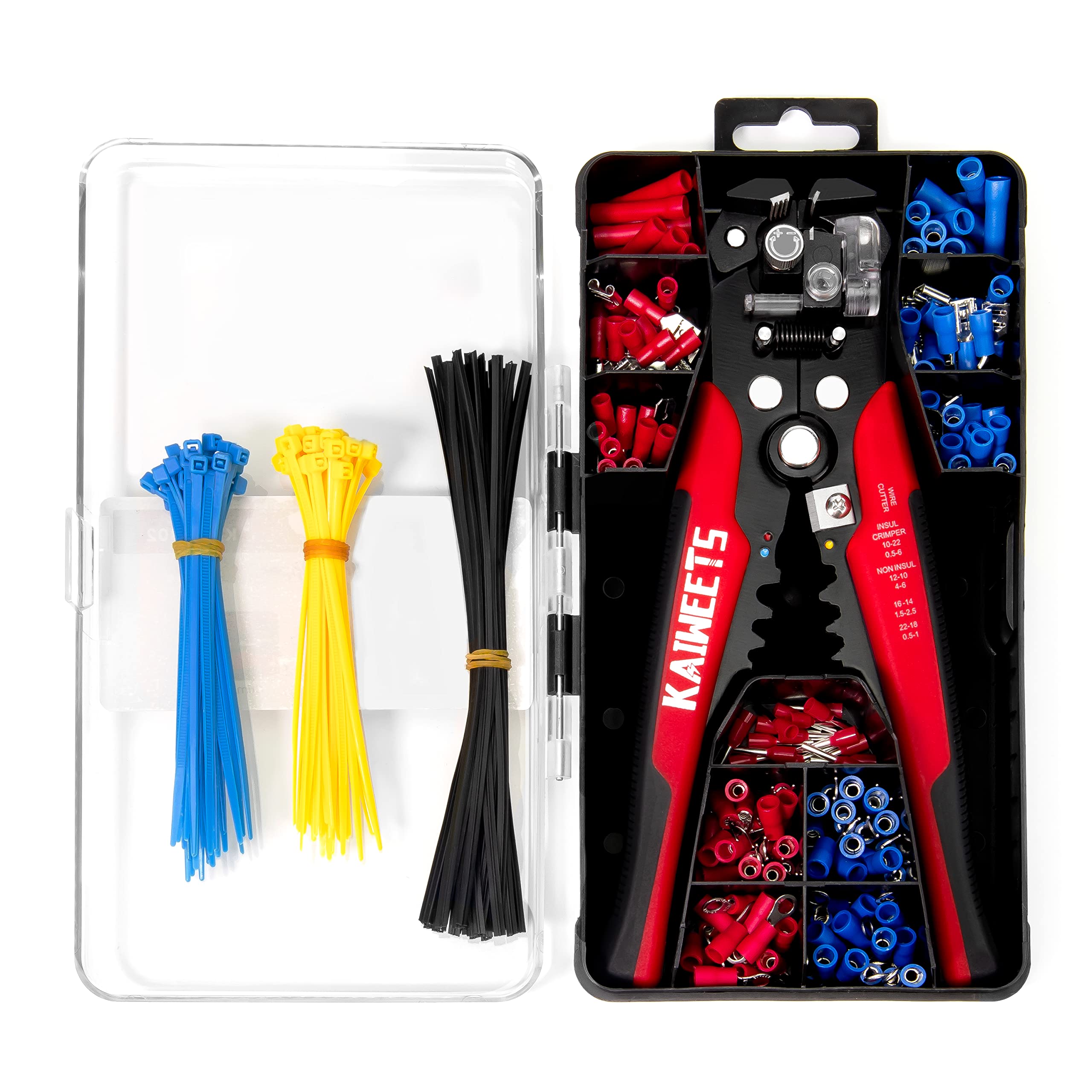 KAIWEETS Self Adjusting Wire Stripper - 3 in 1 Heavy Duty Automatic Wire Stripping Tool | 10-24 AWG Wire Cutter for Electrical Cable Cutting, Crimping Tool