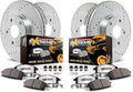 PowerStop Front & Rear Brake Kit For Chrysler Aspen 2007-09 |Dodge Durango 2007-09 |Ram 1500 2006-18 - Truck & Tow Carbon Fiber Ceramic Brake Pads + Drilled & Slotted Rotors Upgrade, K2164-36