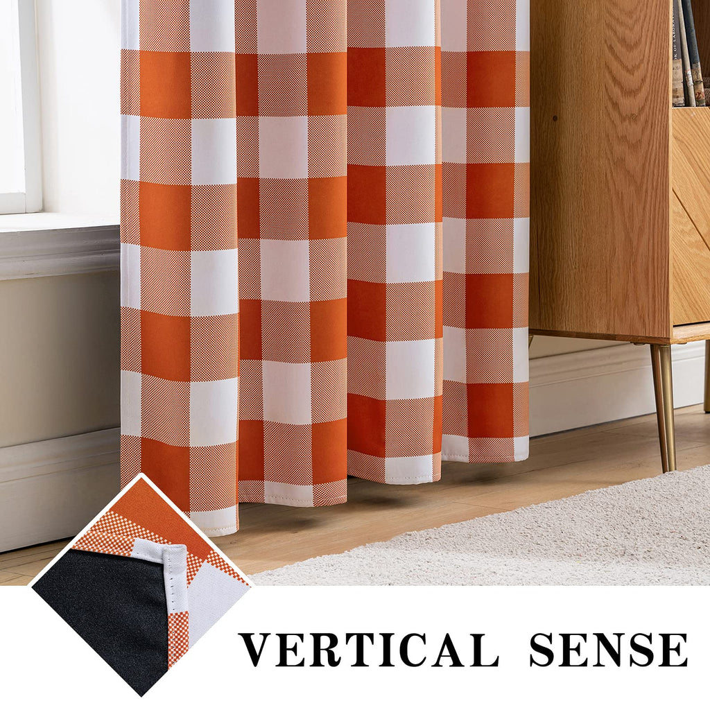MIULEE Buffalo Plaid Curtains for Farmhouse Bedroom, Blackout Window Drapes with Grommets for Living Room Darkening Light Blocking and Thermal Insulated Set of 2 Panels, W 52" x L 63" Black and White