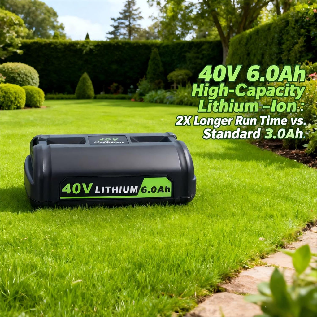 Biswaye 40V 6Ah Lithium Battery Replacement for Ryobi 40V Battery OP4040 OP40601 OP4026 OP40261 OP40401 OP40501 OP4015 OP40602 OP40404 OP40603 Compatible with Ryobi 40 Volt Cordless Power Tools