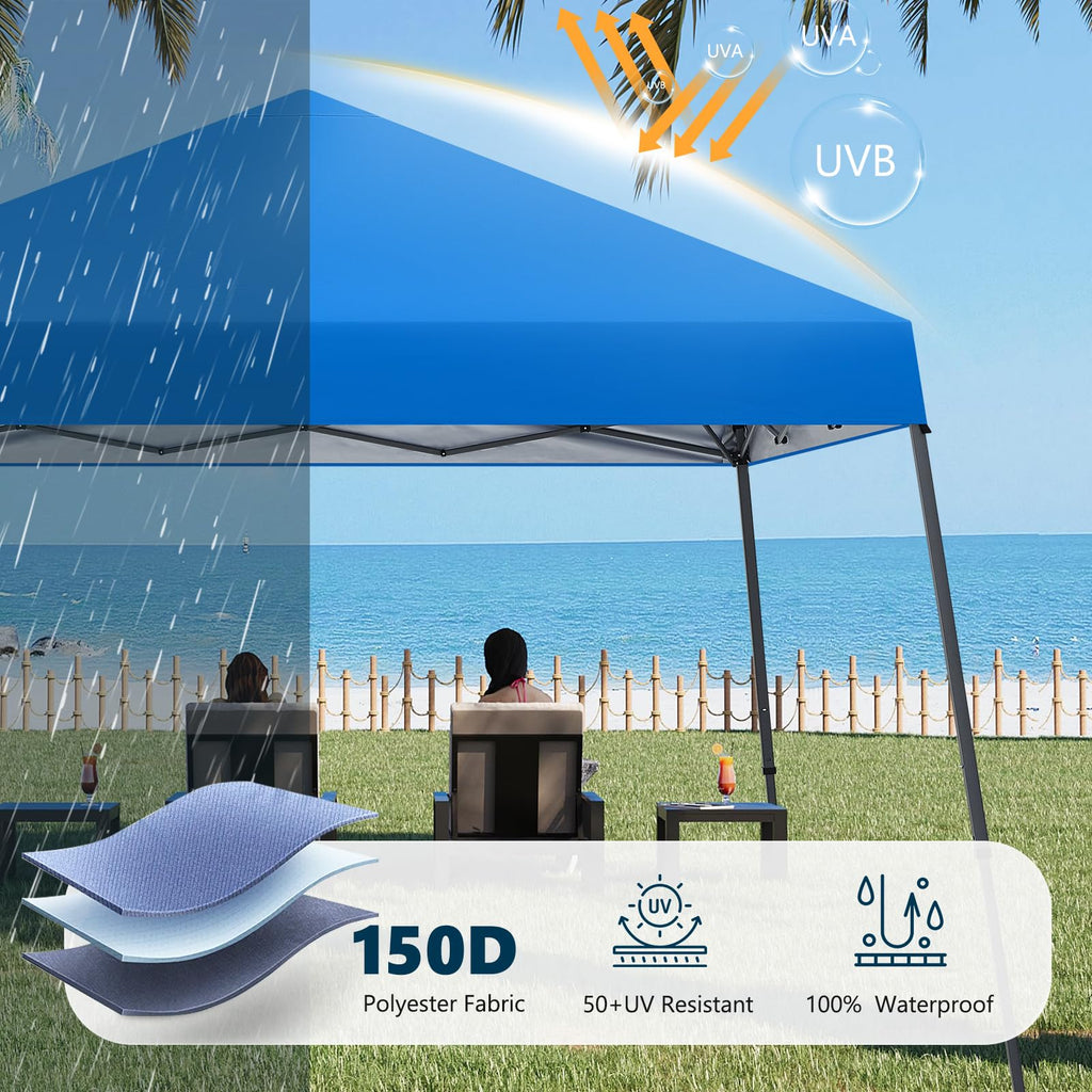 MASTERCANOPY Portable Pop Up Canopy Tent with Large Base (10x10,Dark Gray)