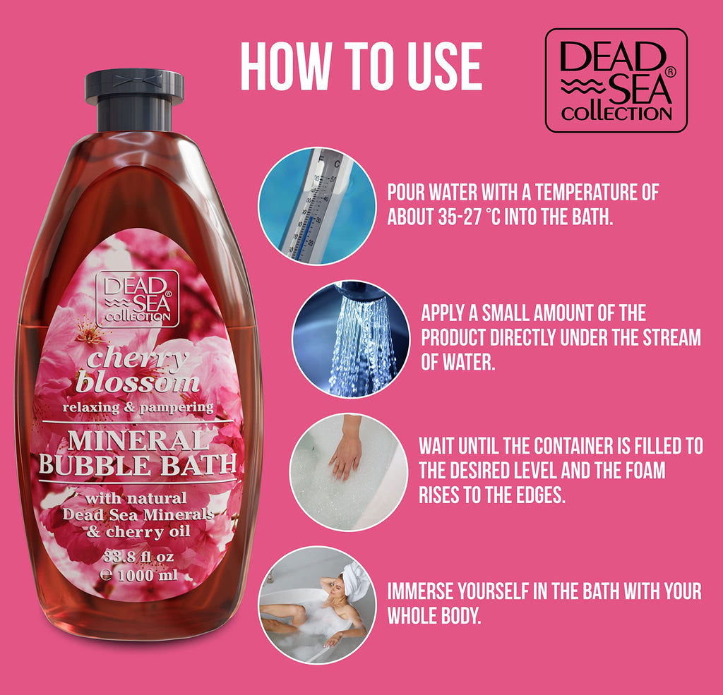 Dead Sea Collection Bubble Bath with Almond Vanilla for Women and Men - Sweet Almond Oil and Dead Sea Salt - Nourishing and Moisturizing Skin - Pack of 2 (67.6 fl.oz)