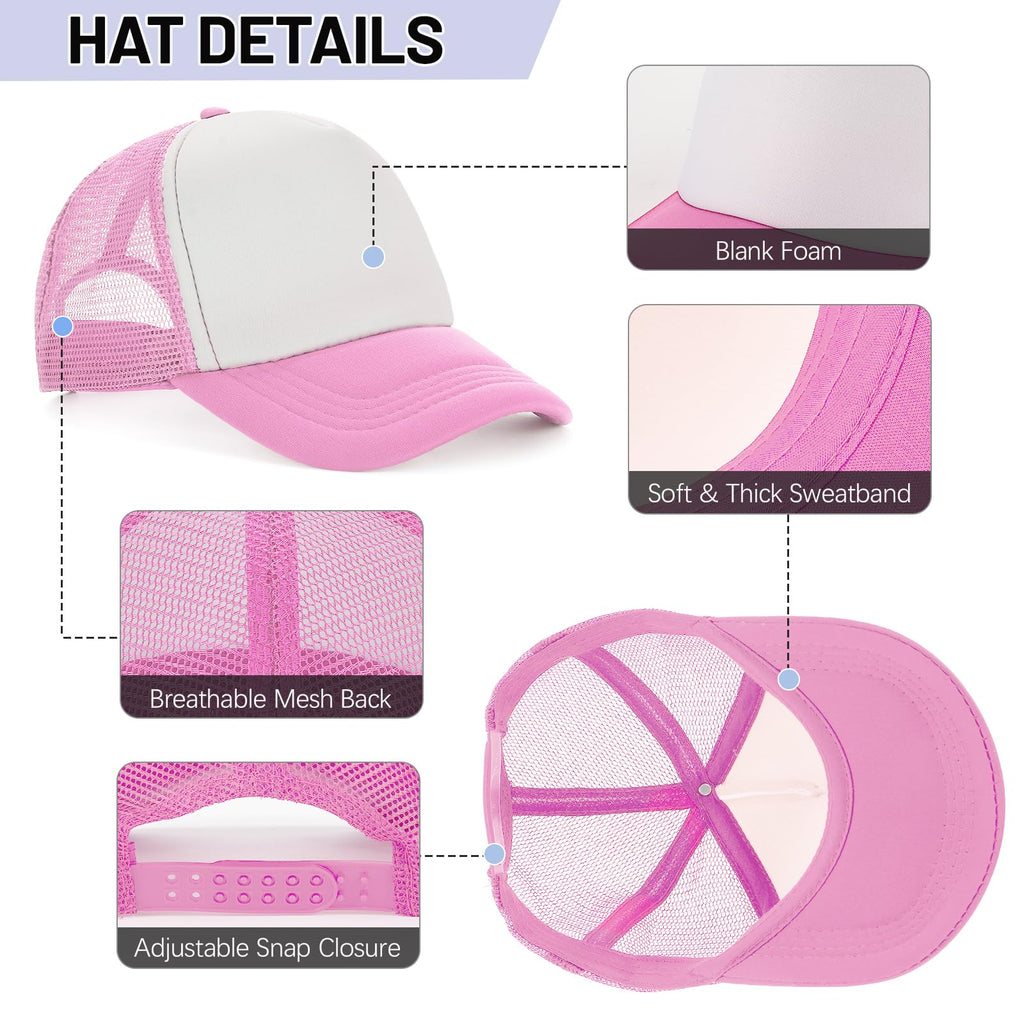 Ultrafun 10 Pack Trucker Hat Mesh Sublimation Blank Hats Adjustable Baseball Caps Hats for Men Women