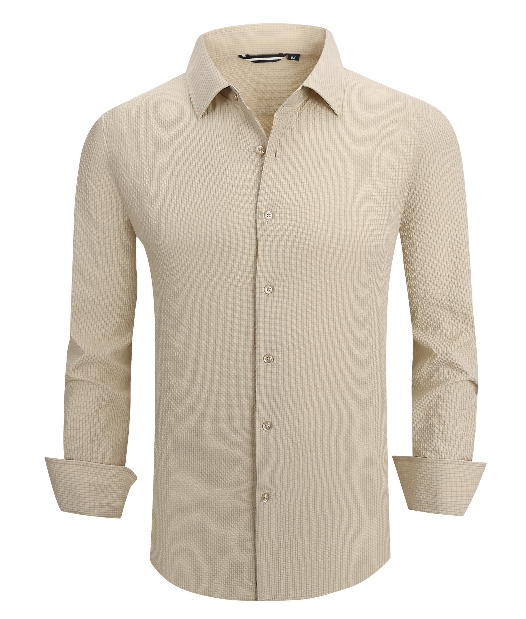Alex Vando Mens Dress Shirt Wrinkle Free Regular Fit 4-Way Stretch Button Down Shirts