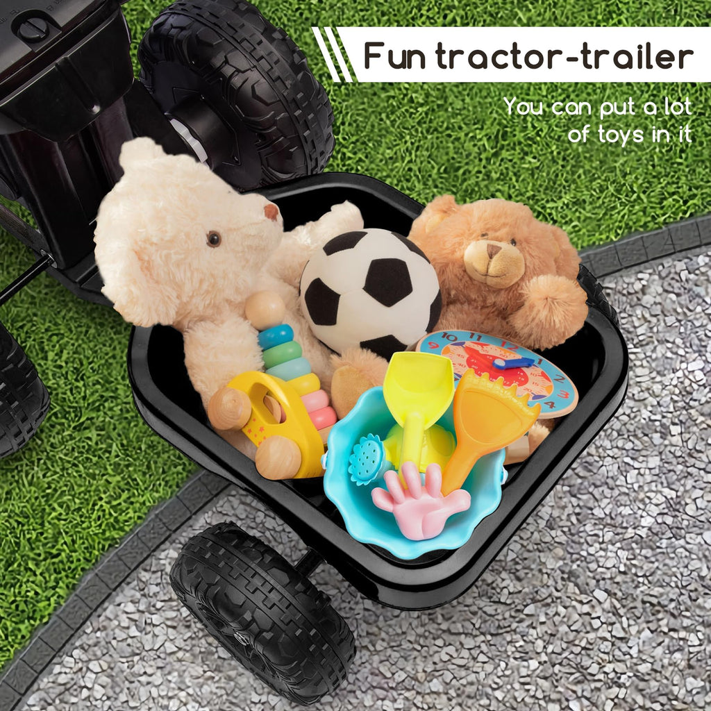 Kids Ride on ATV, 6V Battery Powered Kids Electric Vehicle, 4 Wheeler Quad w/Headlights, MP3, USB, Volume Control, Large Seat, Electric Ride on Toys Best Gifts for 18-36 Months Boys Girls (Black)