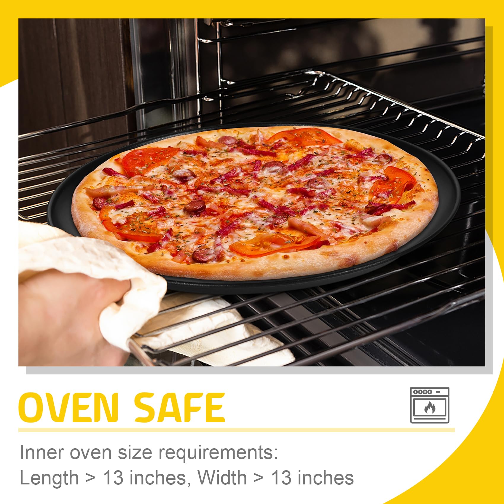 P&P CHEF Pizza Pan Set of 2, Stainless Steel Pizza Tray, Round Pizza Plate For Pie Cookie Pizza Cake, Non Toxic & Heavy Duty, Dishwasher Safe & Easy Clean, 10 Inch & Silver