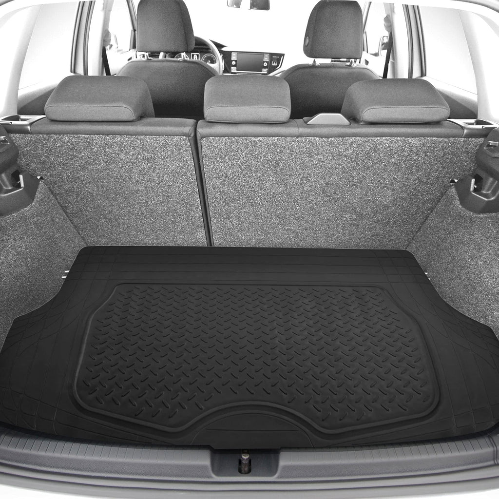 FH Group Automotive Floor Mats - Heavy-Duty Rubber Floor Mats for Cars, Universal Fit Full Set, Climaproof Floor Mats, Trimmable Floor Mats for Most Sedan, SUV, Truck Floor Mats Beige