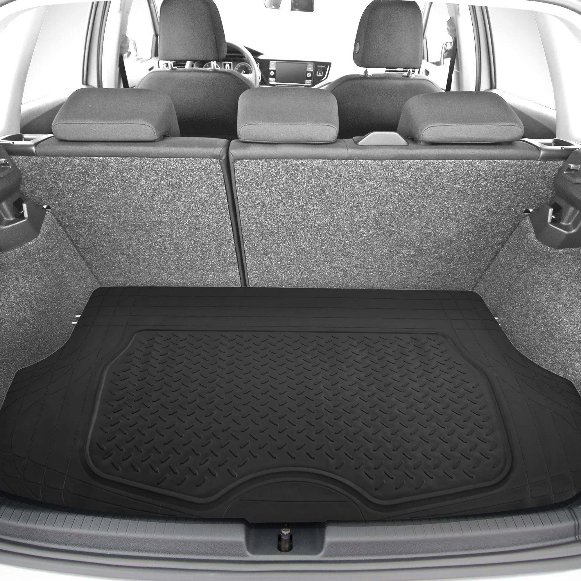 FH Group Automotive Floor Mats - Heavy-Duty Rubber Floor Mats for Cars, Universal Fit Full Set, Climaproof Floor Mats, Trimmable Floor Mats for Most Sedan, SUV, Truck Floor Mats Beige