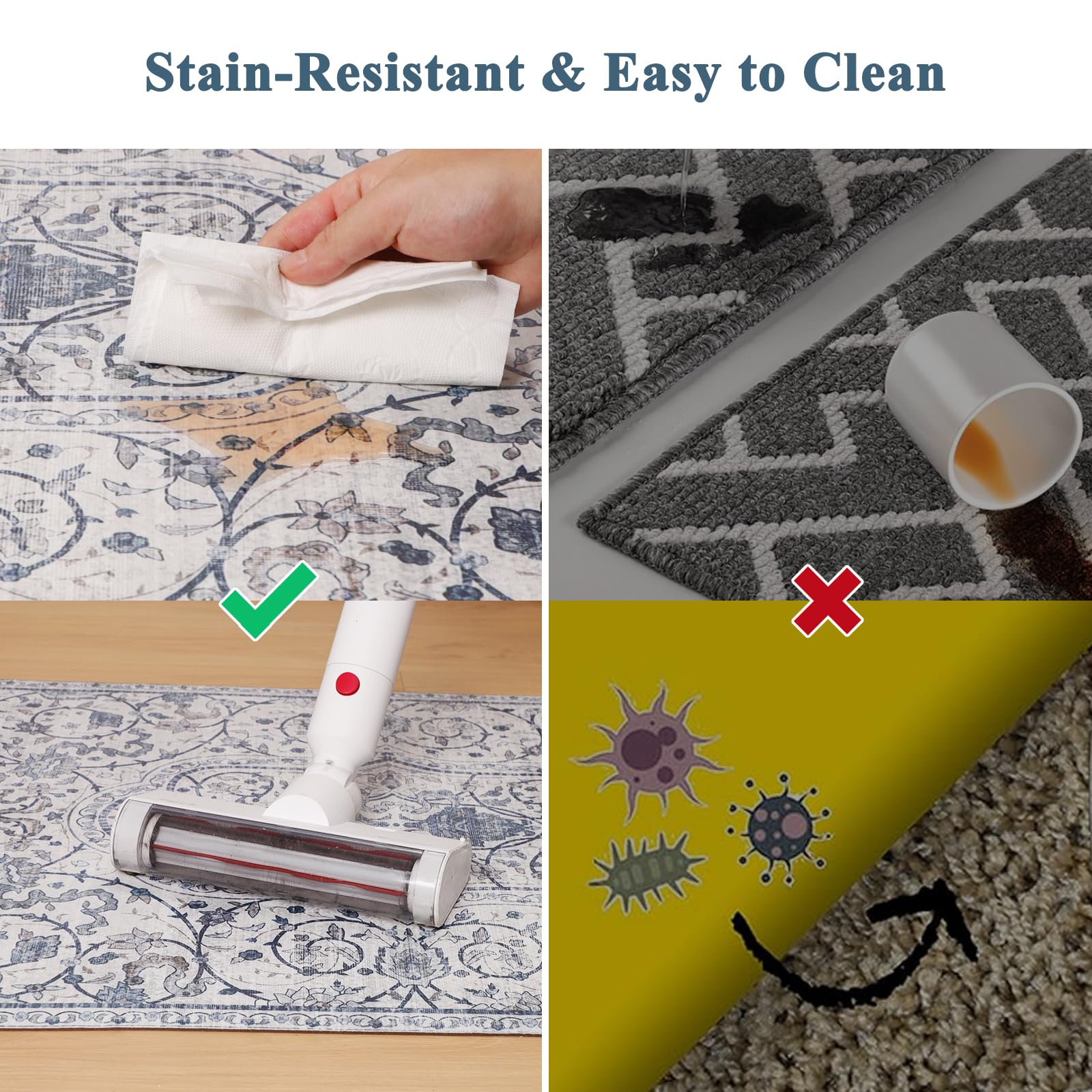 Clear Frosted Floor Mat, PVC Durable Anti-Scratch Floor Mat (24"x 36")